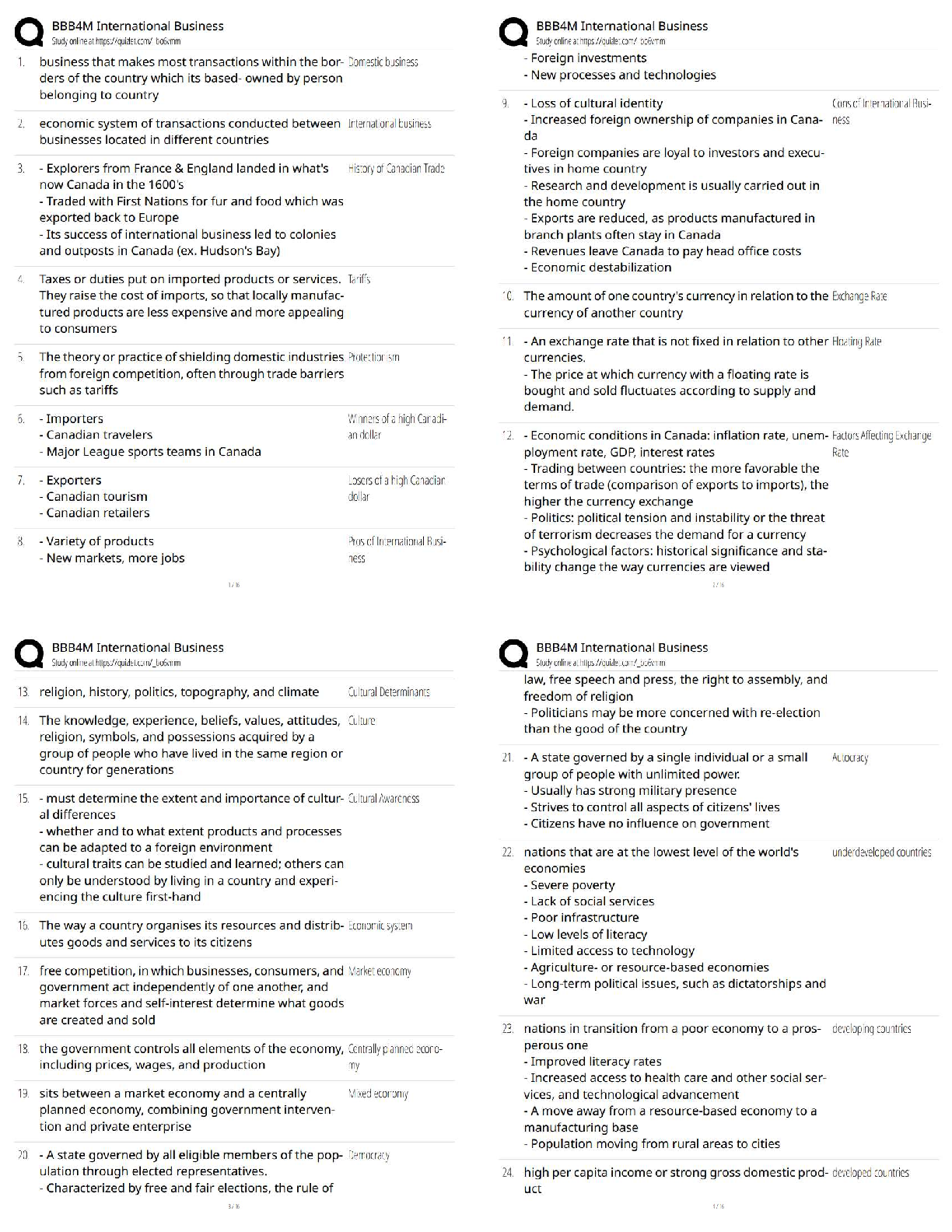 Preview of BBB4M International Business   / 2025 Update / Study Guide, Test Bank, Exam Prep