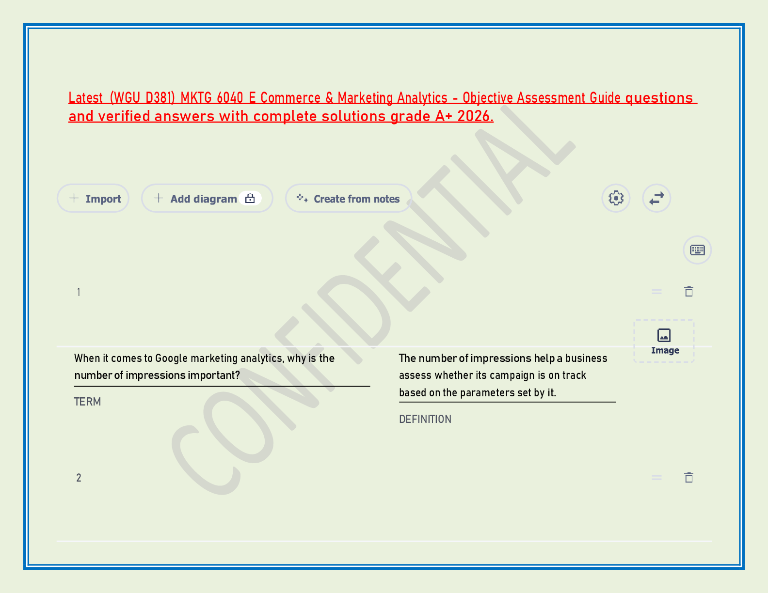 Recommended document preview for Latest (WGU D381) MKTG 6040 E Commerce & Marketing Analytics - Objective Assessment Guide questions and verified answers with complete solutions grade A+ 2026.