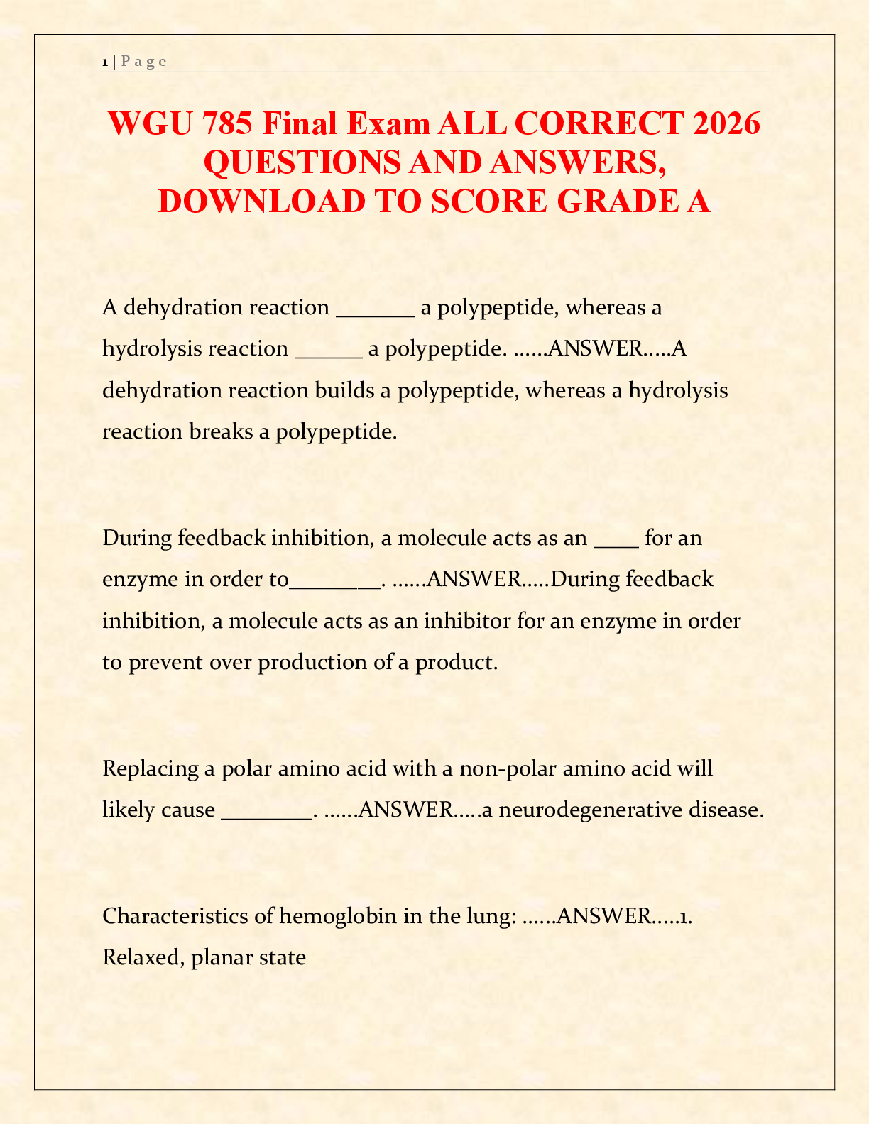 WGU 785 Final Exam ALL CORRECT 2026 QUESTIONS AND ANSWERS, DOWNLOAD TO SCORE GRADE A