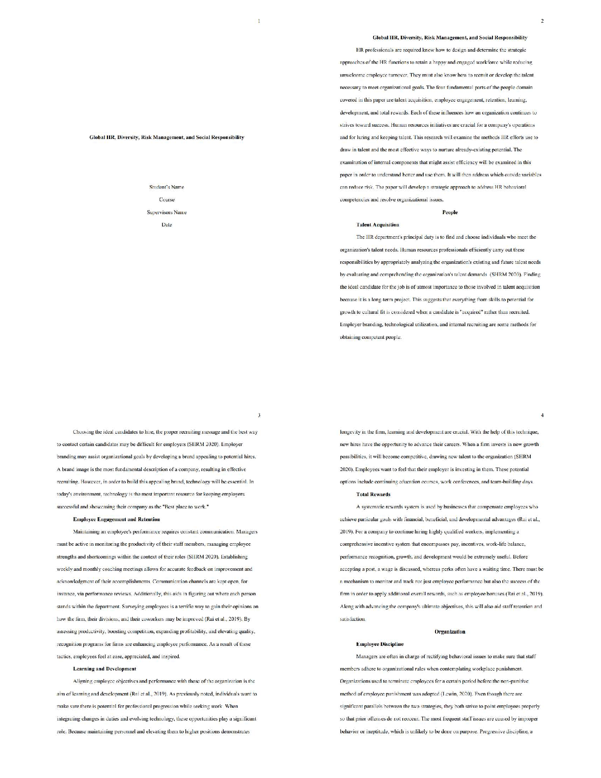 Preview of Global HR, Diversity, Risk Management & Social Responsibility   / 2026 Study Guide & Notes