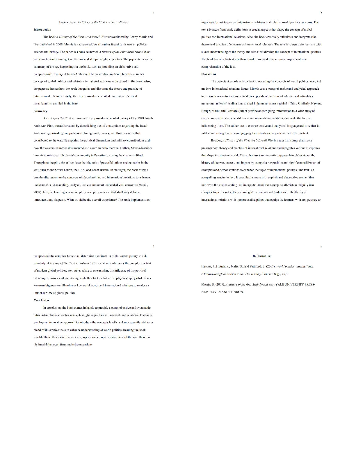 Recommended document preview for A History of the First Arab-Israeli War Book Review / Analysis, Themes & Historical Context 2025 Update