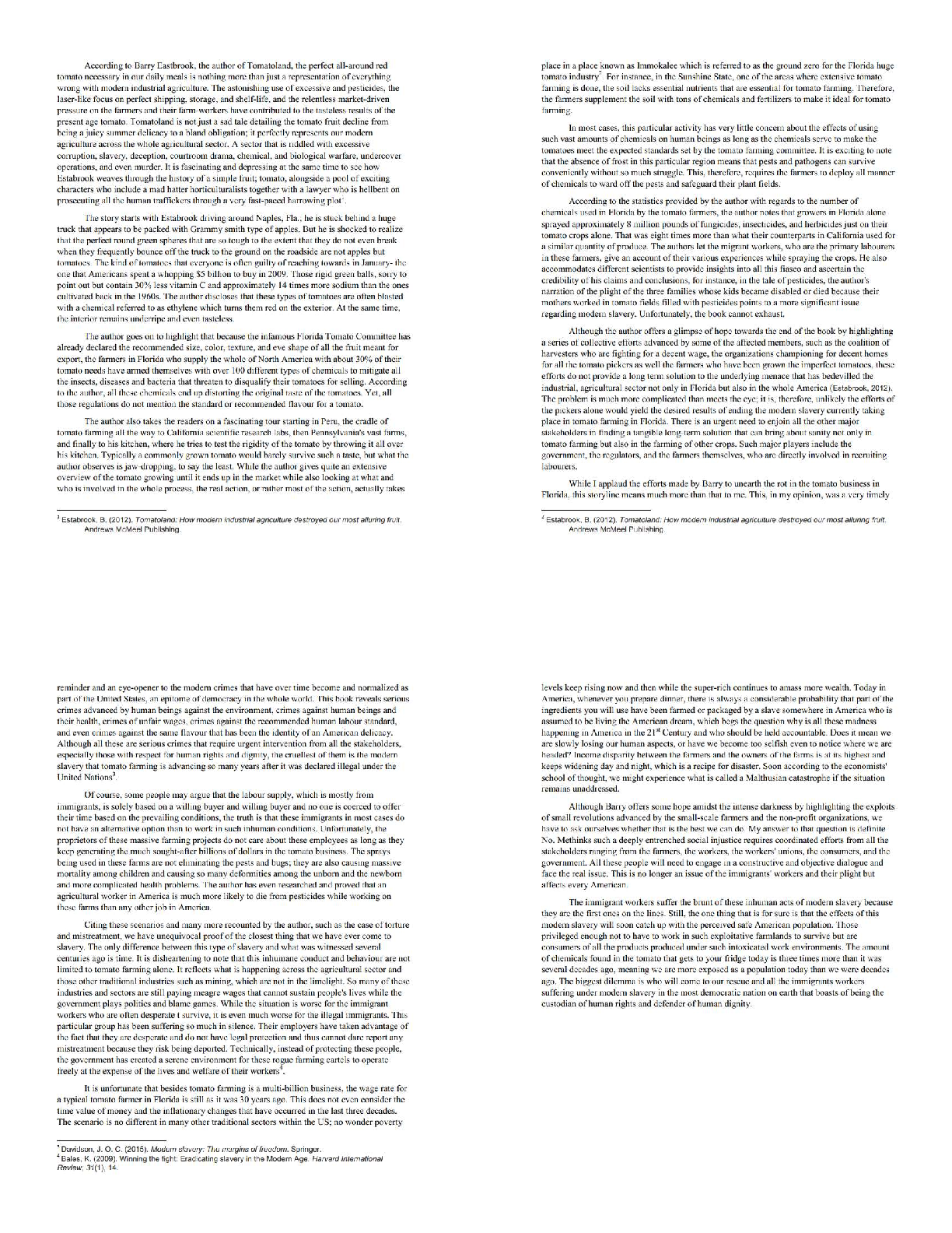 Recommended document preview for Tomatoland Book Report / How Modern Industrial Agriculture Destroyed Our Most Alluring Fruit Analysis 2025 Update