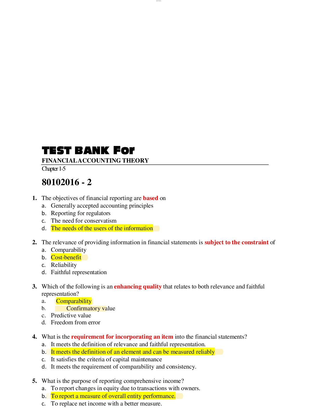 Preview image for Financial Accounting Theory Test Bank