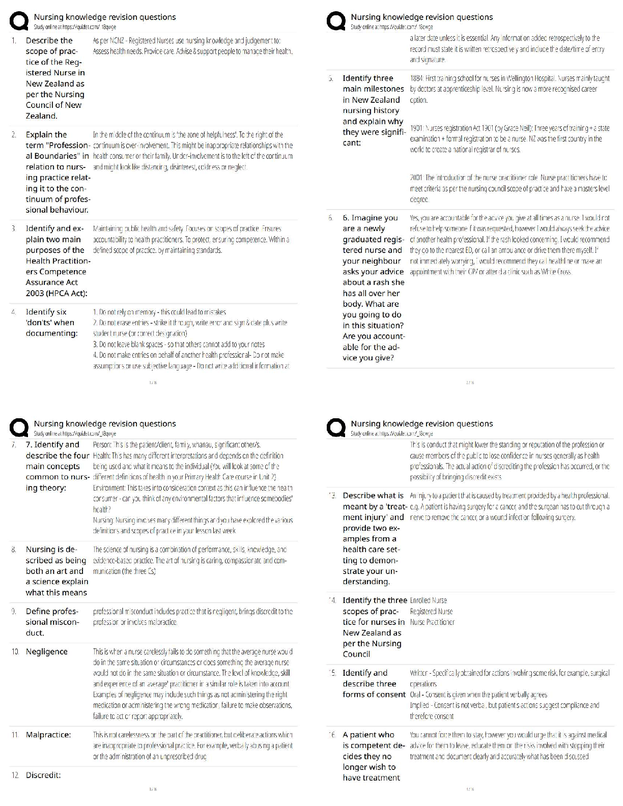 Nursing Knowledge Revision Questions   / 2025–2026 Updated Fundamentals & NCLEX Practice