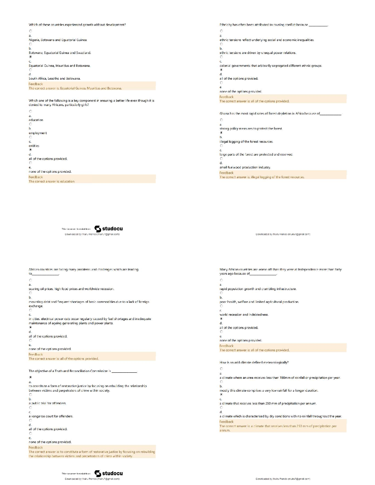 Recommended document preview for GGH2601 Assignment 2 / Growth Without Development in Africa   / 2025 Updated Study Guide