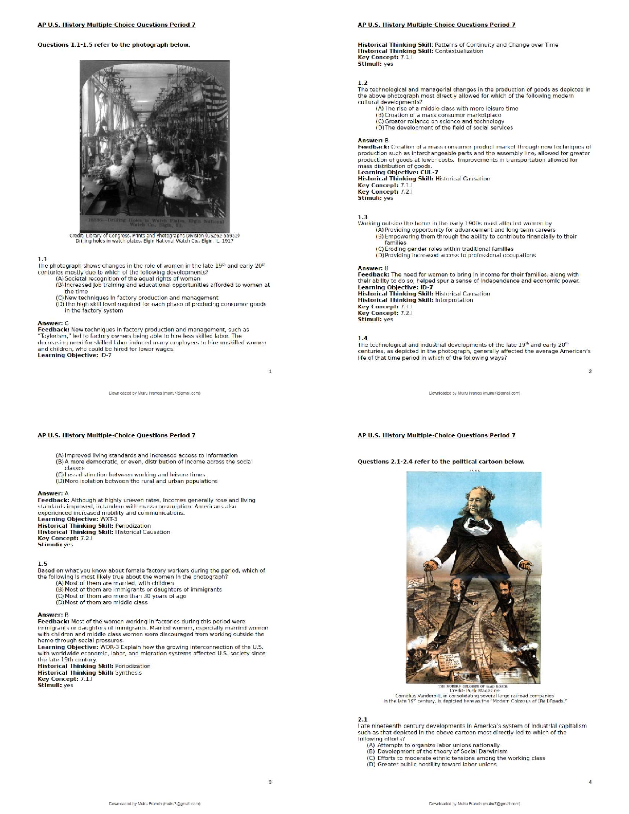 Preview of U.S. History (HIST 105) 2025/2026 |   Latest Version | Study Guide, Test Bank & Exam Quest
