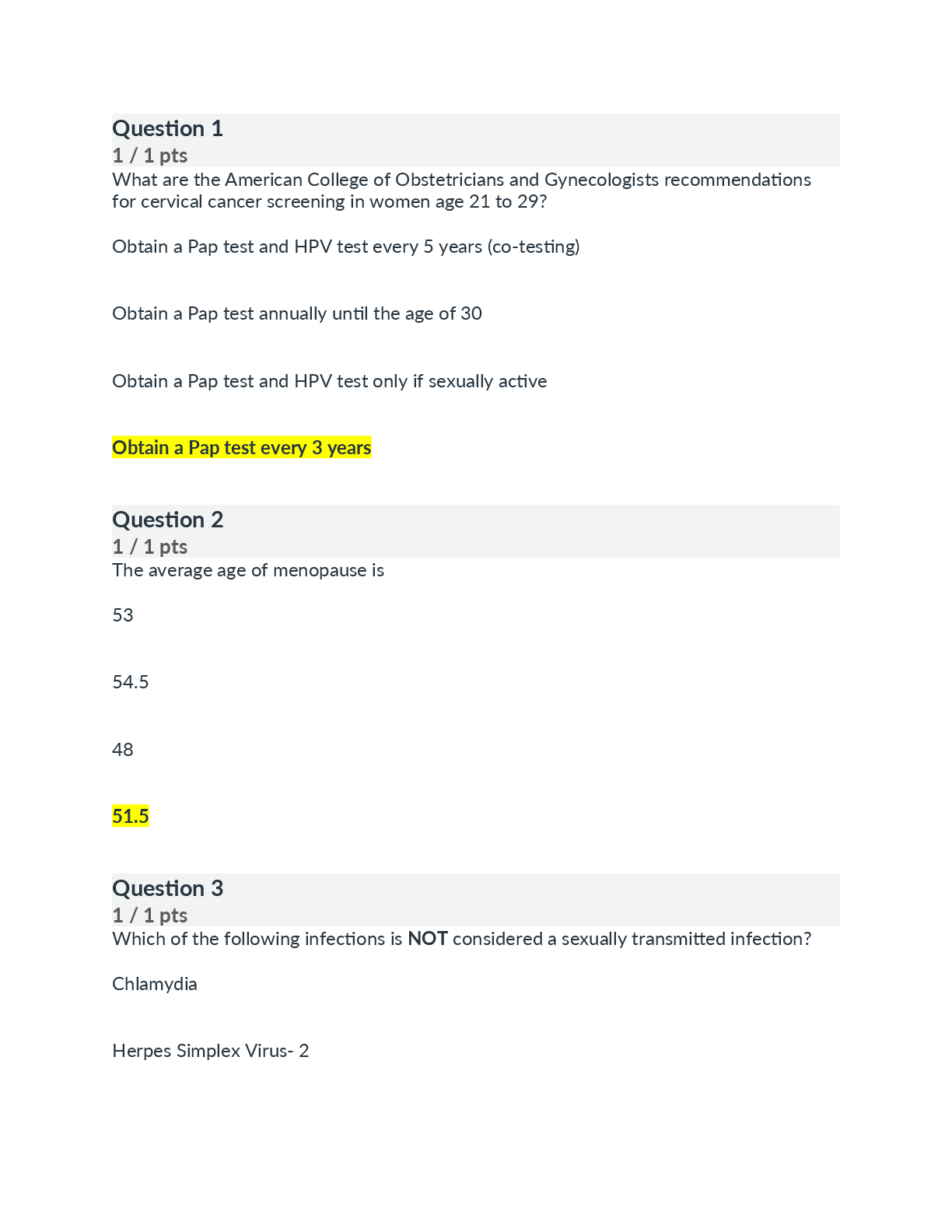 NSG 5545 Week 4 Quiz | Score 9/10 | South College