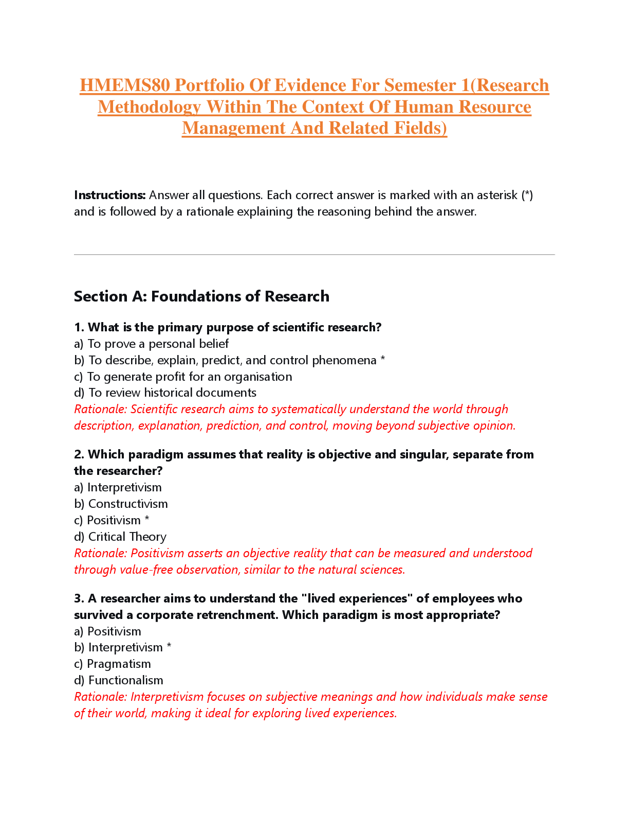 Preview image for HMEMS80 Portfolio Of Evidence For Semester 1(Research  Methodology Within The Context Of Human Resource  Management And Related Fields)