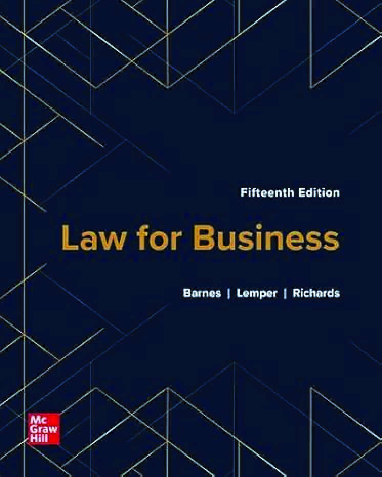 Recommended document preview for eBook PDF Law for Business 15th Edition By James Barnes, Tim Lemper, Eric Richards