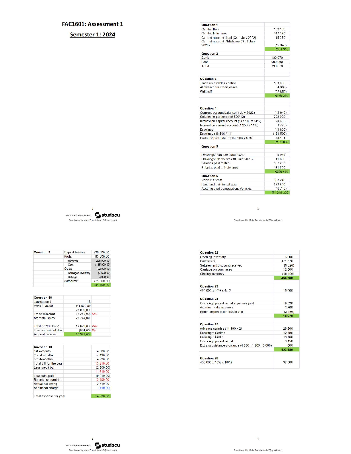 Recommended document preview for Financial Accounting and Reporting (FAC1601) / Study Guide / Exam Prep / Test Bank / 2025 Update  