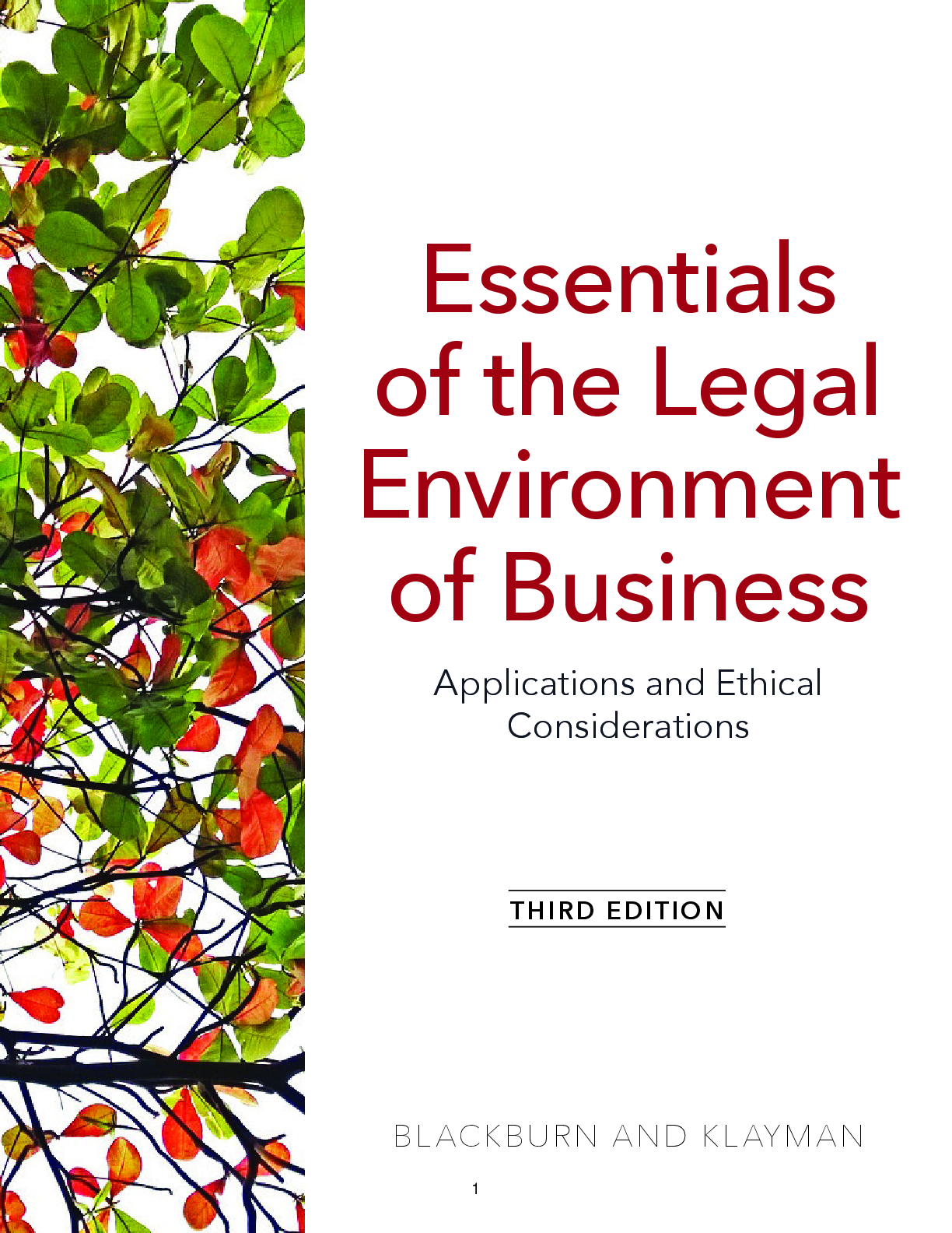 Recommended document preview for eBook PDF Essentials of the Legal Environment of Business Applications and Ethical Considerations 3rd Edition By Blackburn, Klayman