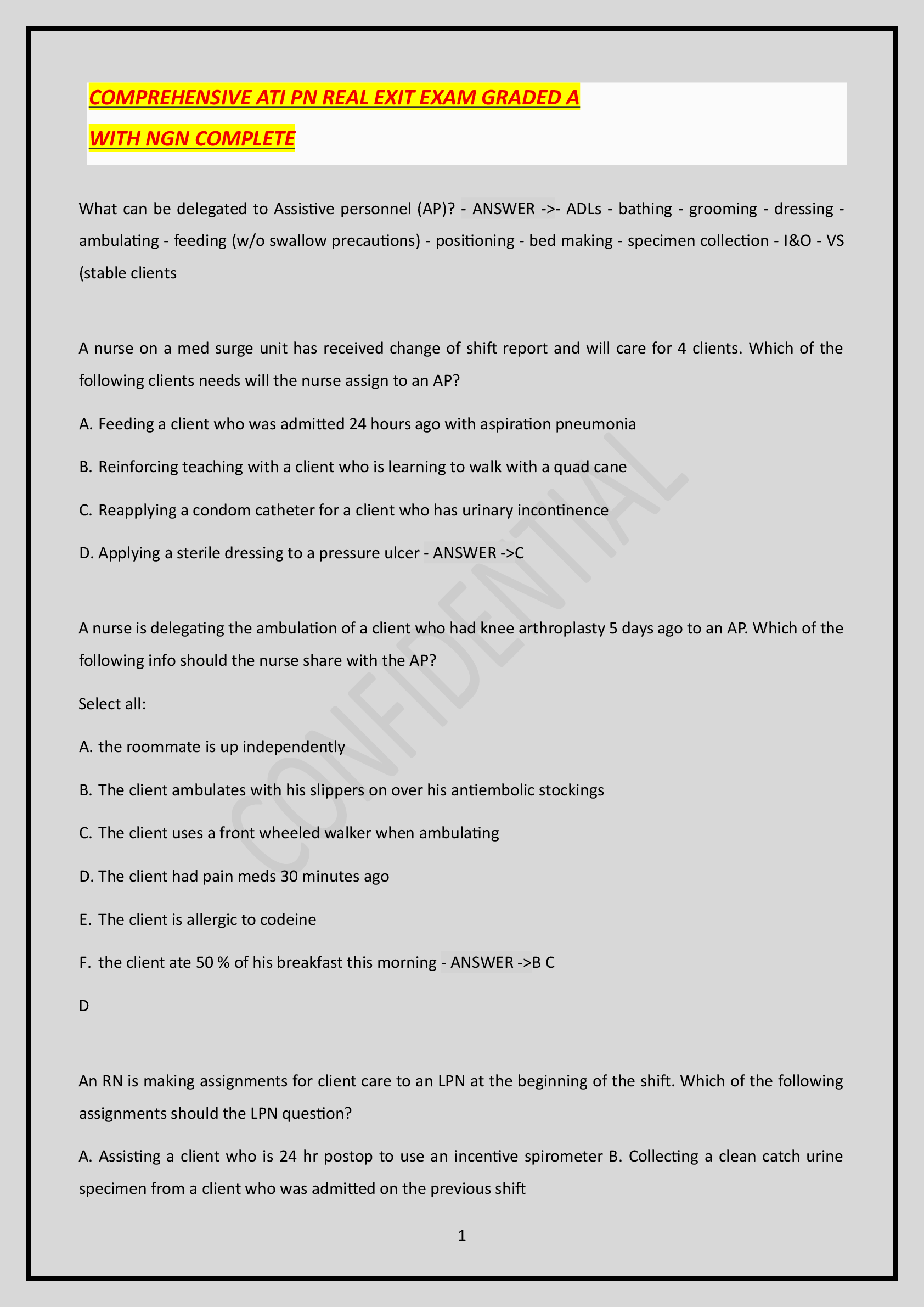 Preview of COMPREHENSIVE ATI PN REAL EXIT EXAM GRADED A WITH NGN COMPLETE