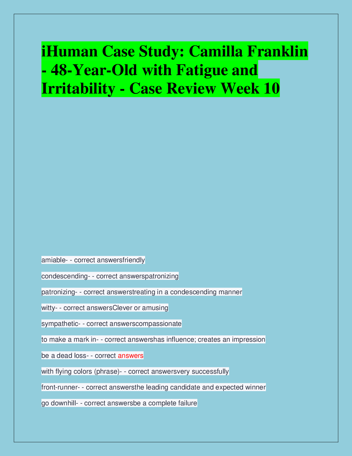 iHuman Case Study: Dylan  Scott - Shortness of Breath  (2024/2025 Edition)