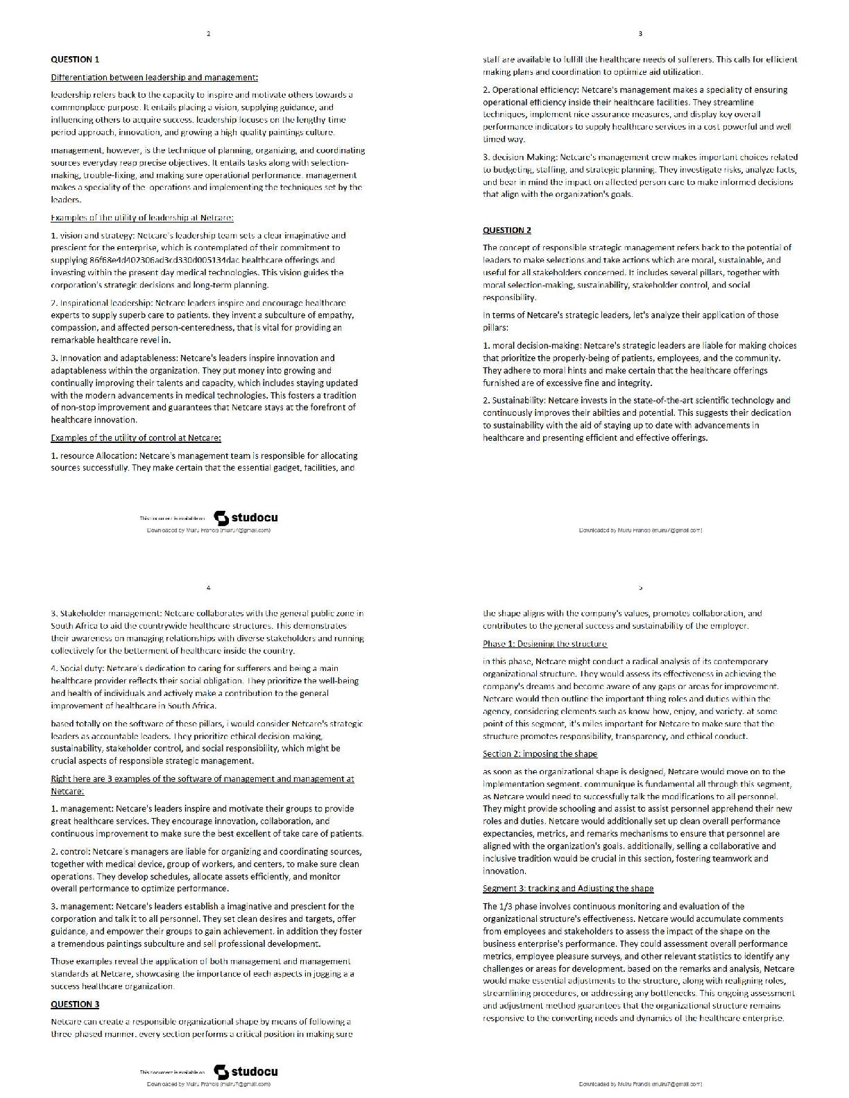 Recommended document preview for MNG3702 Assessment 02 Leadership and Management Insights   / 2025 Update Solutions, Notes & Exam Prep