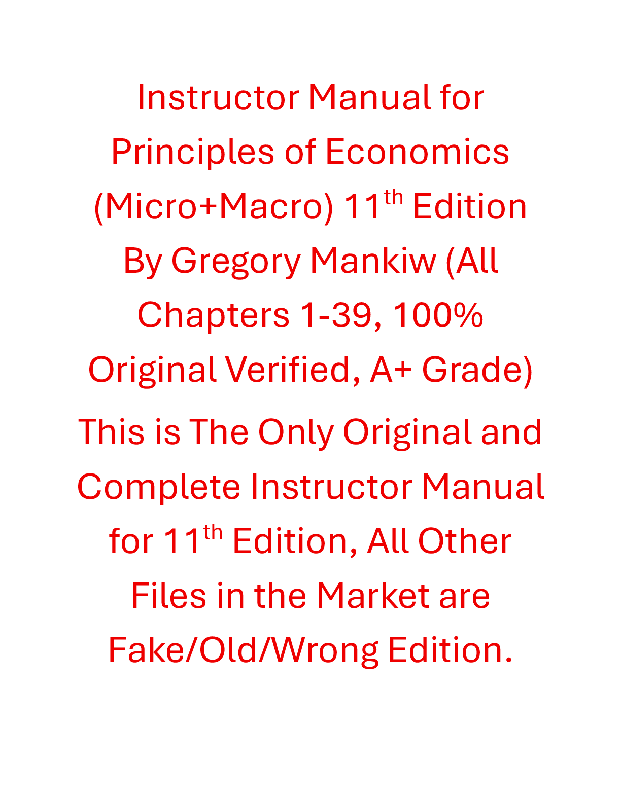 Solutions Manual Principles of Economics 11th Edition By Gregory Mankiw