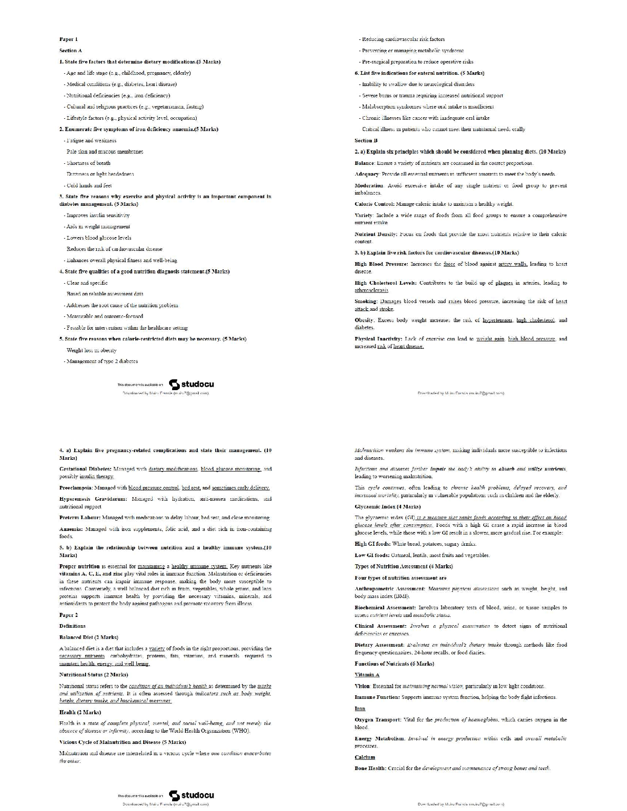 Recommended document preview for Nutrition and Dietetics (M083)   / 2025 Update Study Notes, Test Bank & Exam Prep