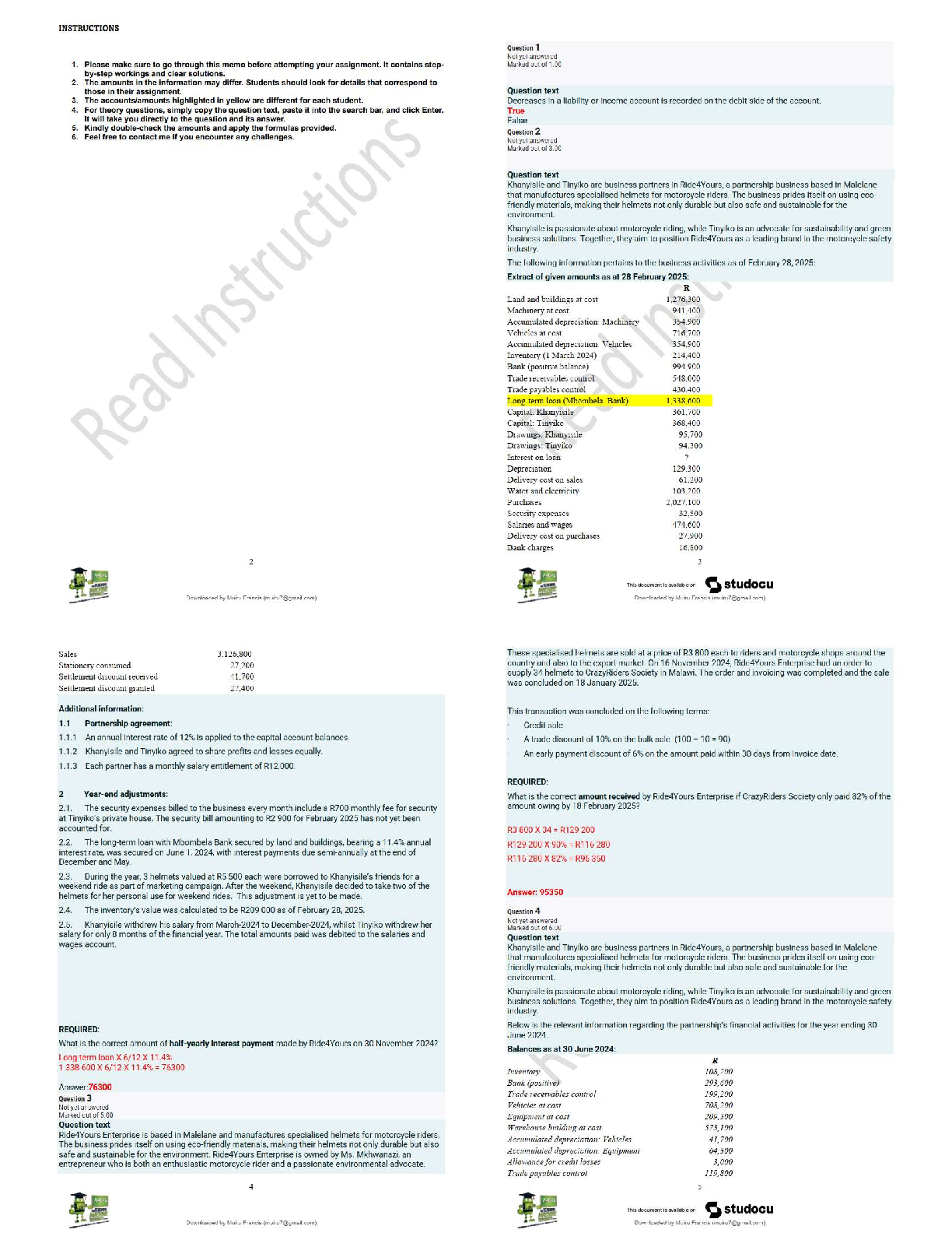 Recommended document preview for FAC1601 Assignment 1 Guidelines and Accounting Instructions 2025   / Updated Solutions & Study Guide