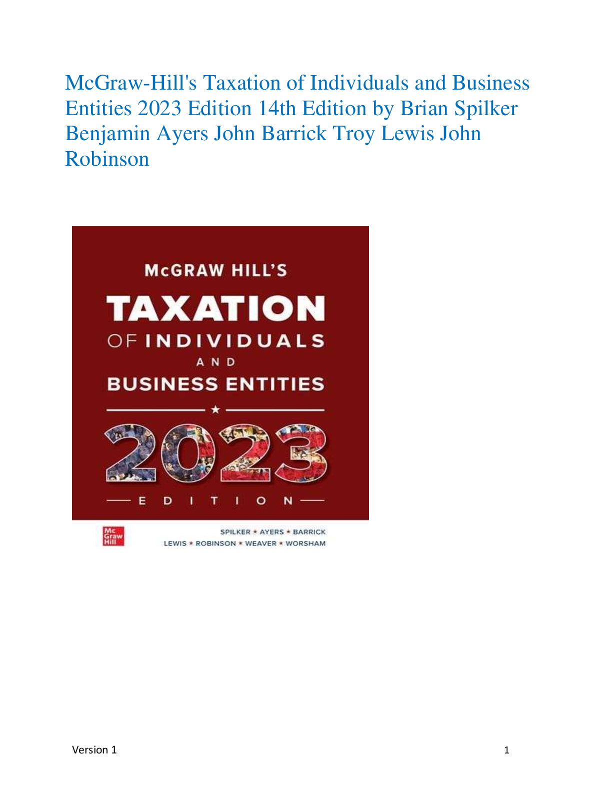 Preview of Test Bank for McGraw-Hill's Taxation of Individuals and Business  Entities 2023 Edition 14