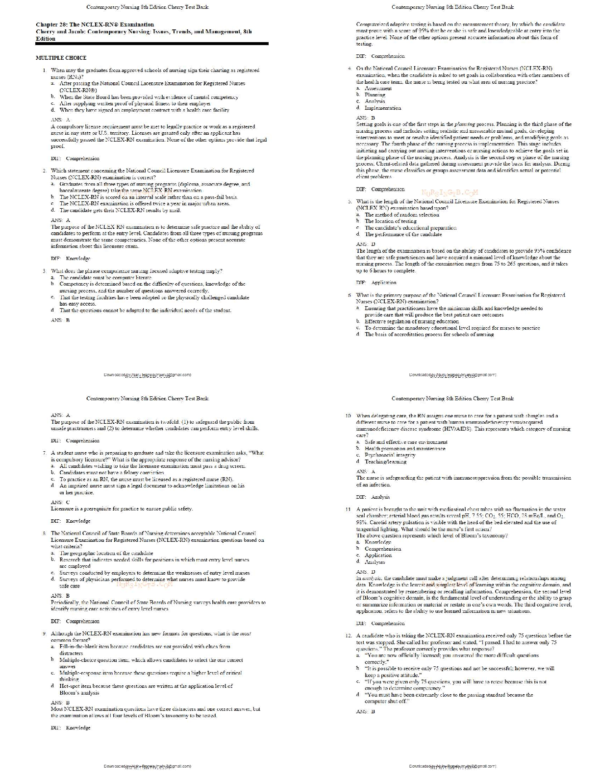 Preview of Foundation of Professional Practice (NURS 104)   / 2025 Update Study Notes, Test Bank & Ex
