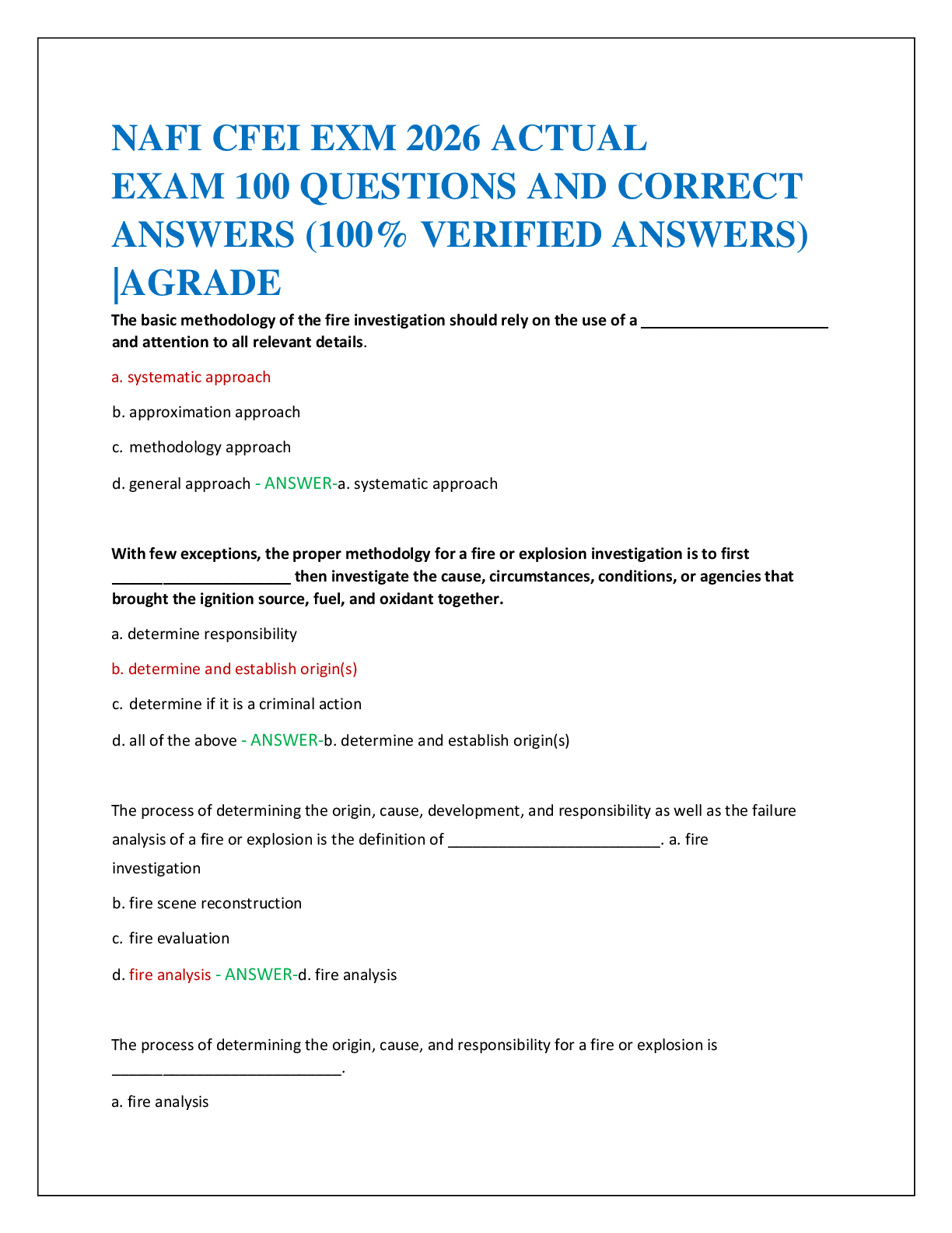 Preview of NAFI CFEI EXM 2026 ACTUAL   EXAM 100 QUESTIONS AND CORRECT   ANSWERS (100% VERIFIED ANSWERS)  |AGRADE