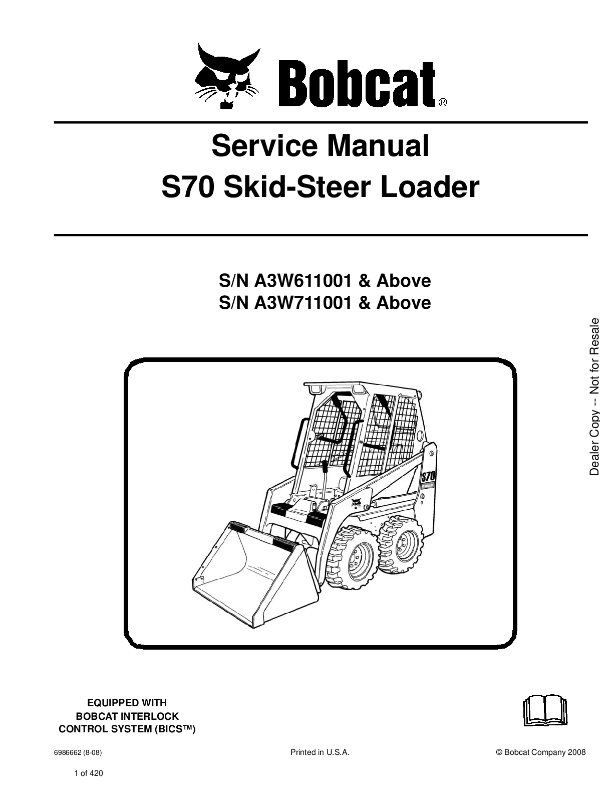 Recommended document preview for BOBCAT S70 SKID STEER SERVICE REPAIR ENGINE MANUAL