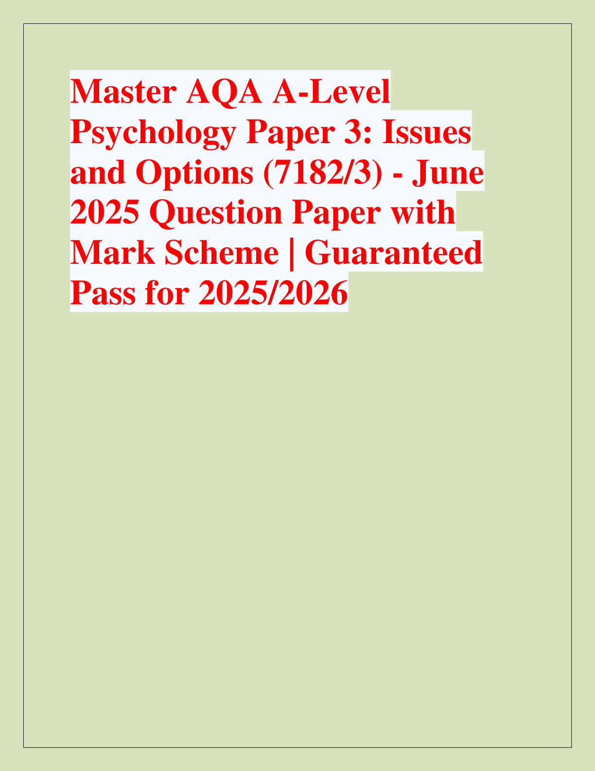 Recommended document preview for Master PSYC 6640 with the Angela  Cortez iHuman Case Study: Complete  Week 10 Assignment Guide for  2025/2026 Success