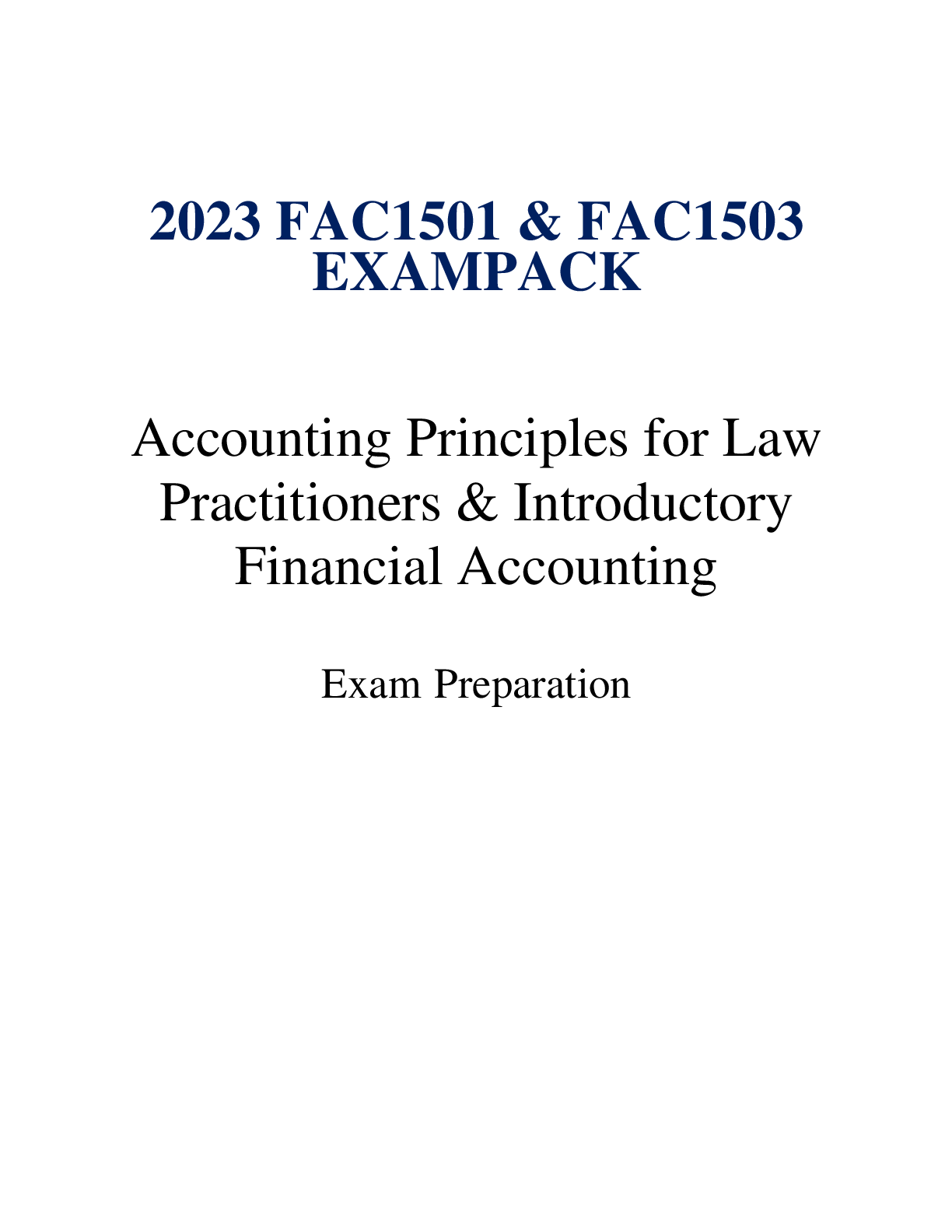 Preview of 2023 FAC1501 & FAC1503  EXAMPACK