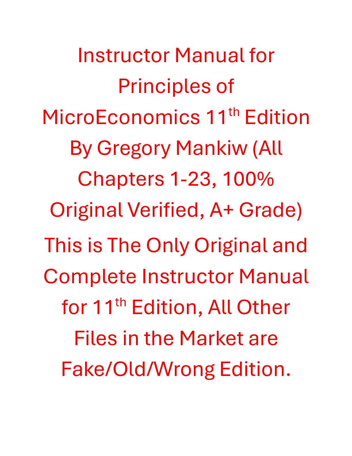 Solutions Manual Principles of Microeconomics 11th Edition By Gregory Mankiw