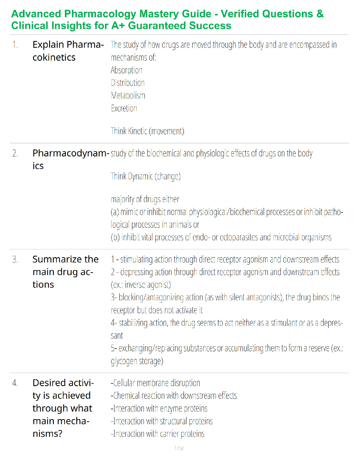 Advanced Pharmacology Mastery Guide - Verified Questions & Clinical Insights for A+ Guaranteed Success