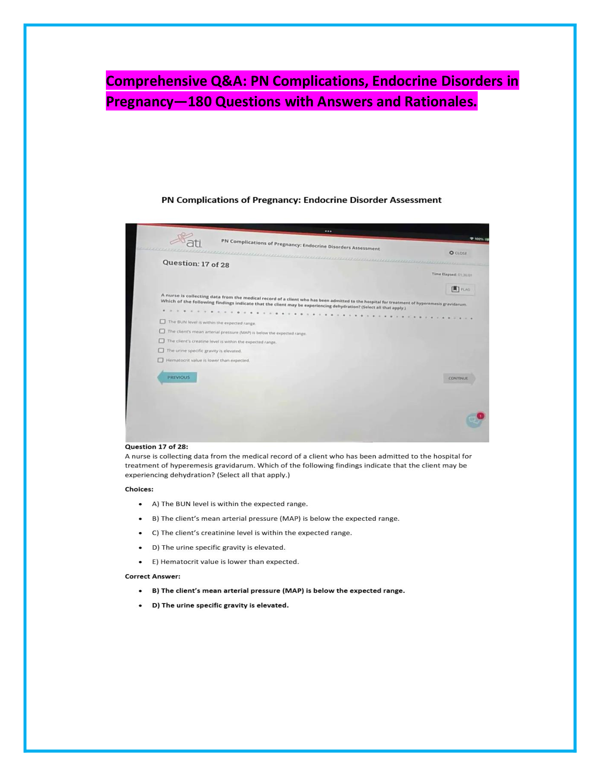 Preview of Comprehensive Q&A: PN Complications, Endocrine Disorders in  Pregnancy—180 Questions with Answers and Rationales.