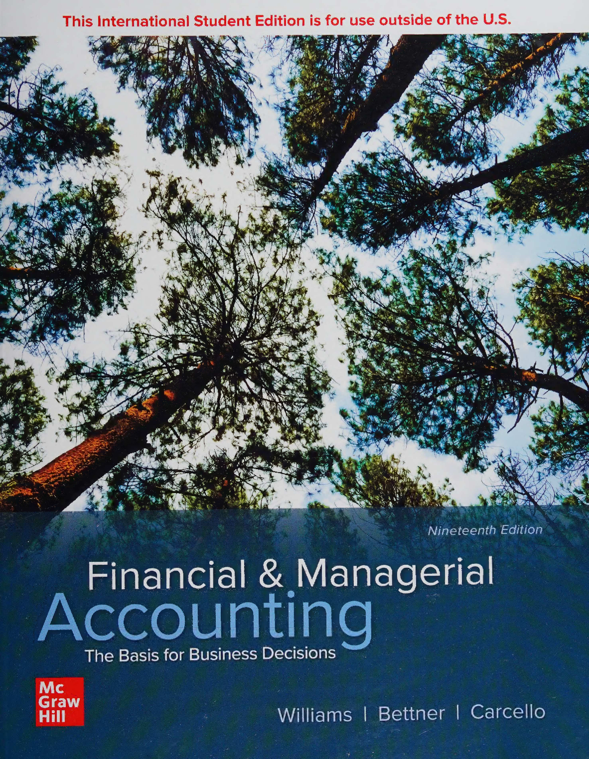Recommended document preview for eBook (Scan) PDF ISE Financial and Managerial Accounting 19th Edition By  Jan Williams, Mark Bettner, Joseph Carcello