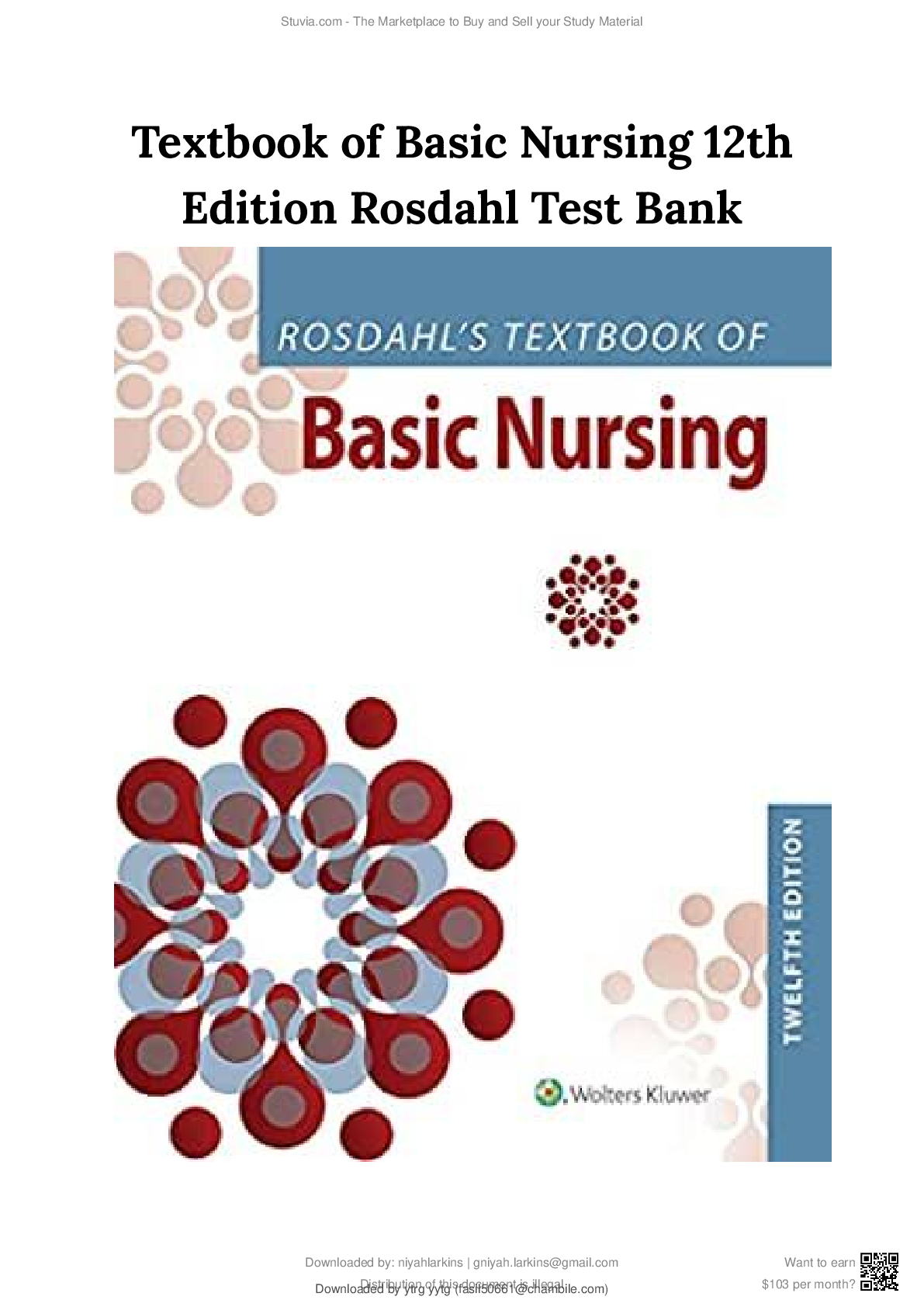 Recommended document preview for Test Bank Rosdahl's Textbook of Basic Nursing 12th Edition