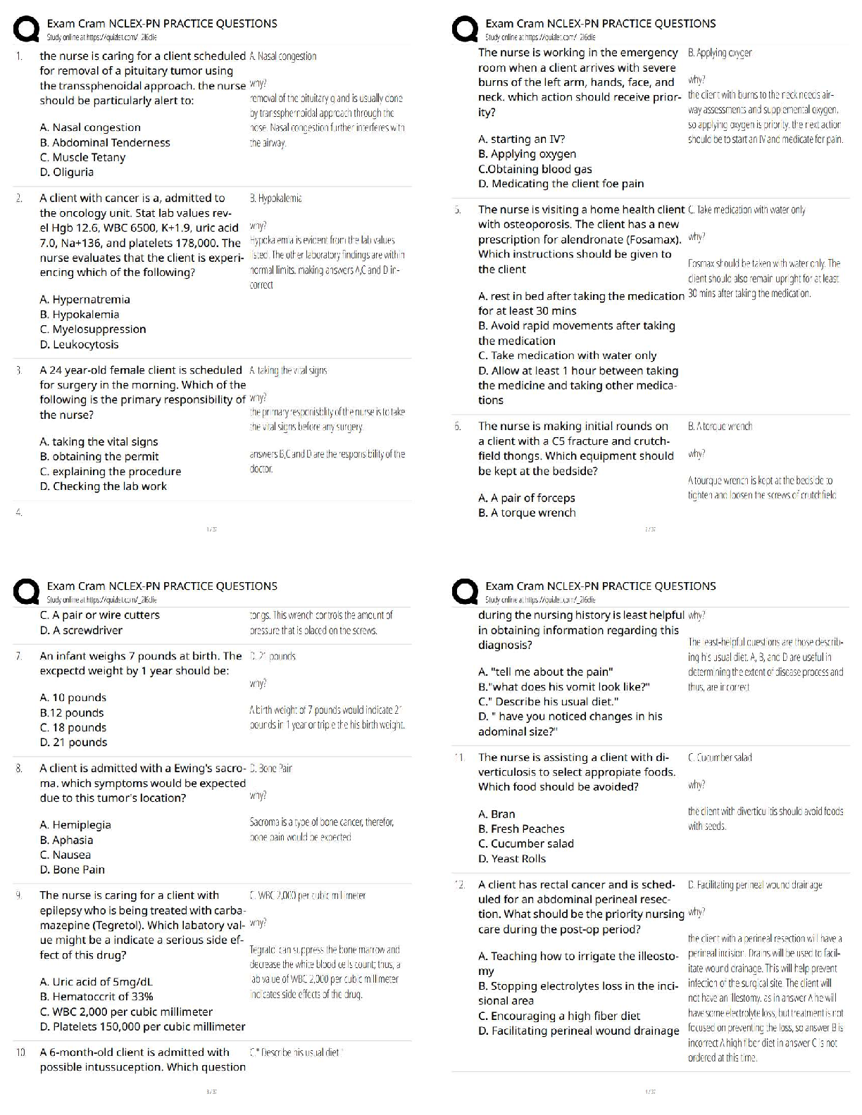 Recommended document preview for Exam Cram NCLEX-PN Practice Questions / Test Bank / Study Guide 2025–2026 New Version |  