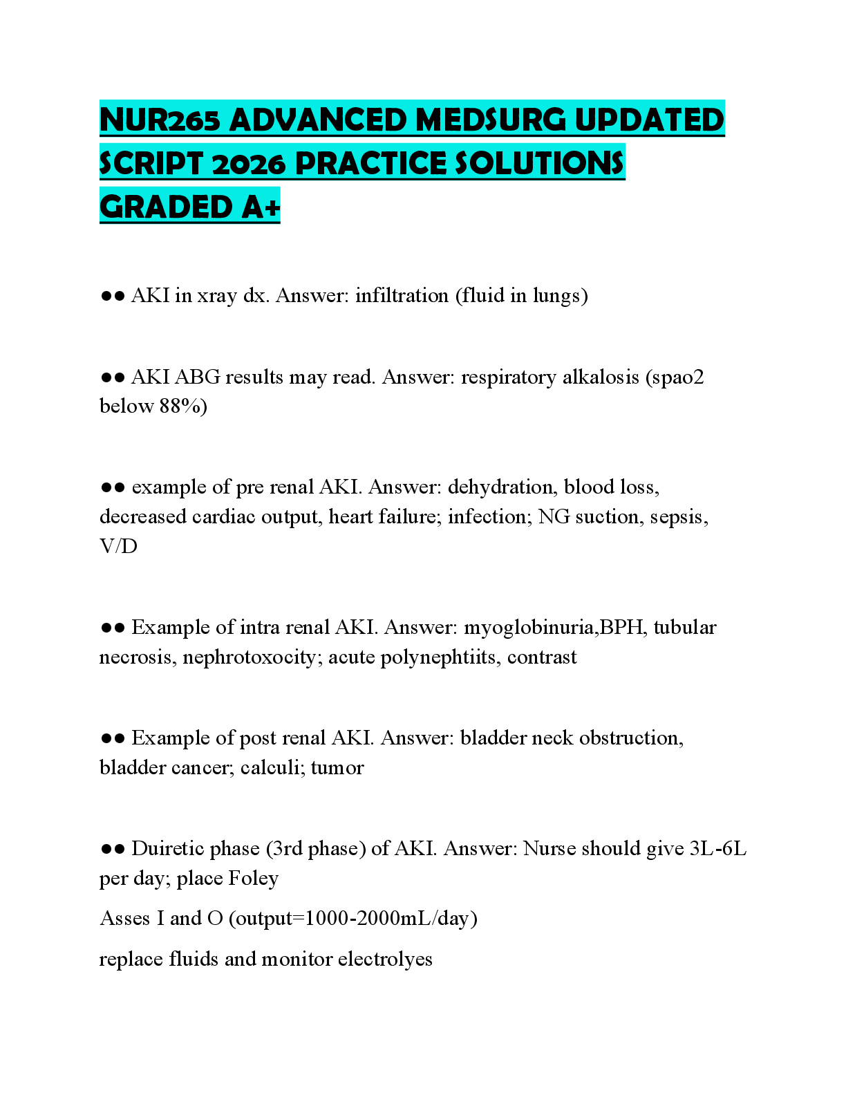 Recommended document preview for NUR265 ADVANCED MEDSURG UPDATED SCRIPT 2026 PRACTICE SOLUTIONS GRADED A+