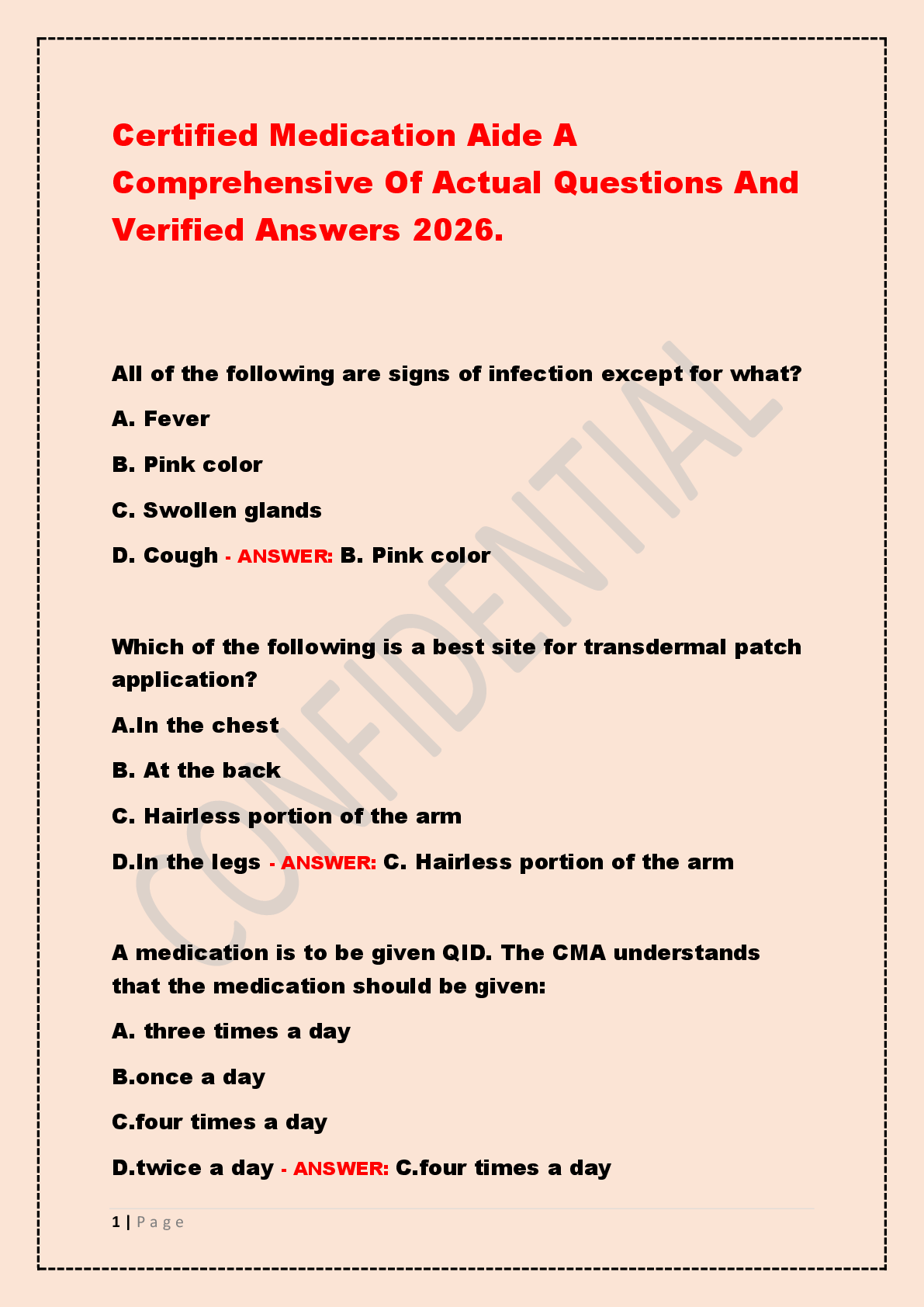 Certified Medication Aide A Comprehensive Of Actual Questions And Verified Answers 2026.