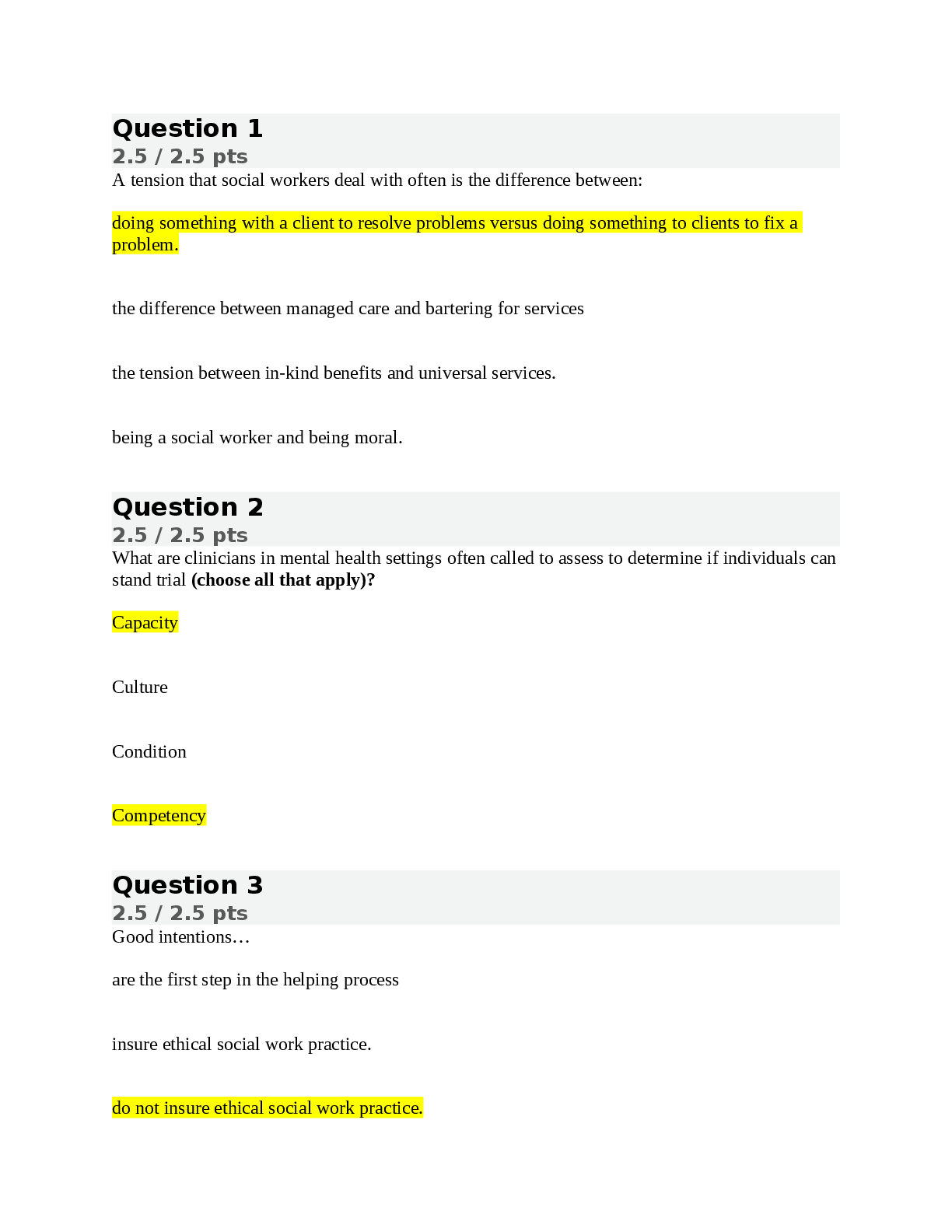 Recommended document preview for SOWK 570 Final Exam | Score 91.88/100 | Liberty University