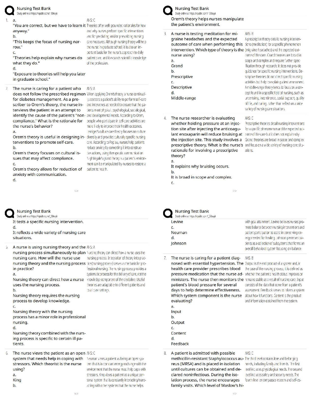 Preview of Nursing Test Bank / NCLEX Practice Questions   | 2025–2026 Updated Version