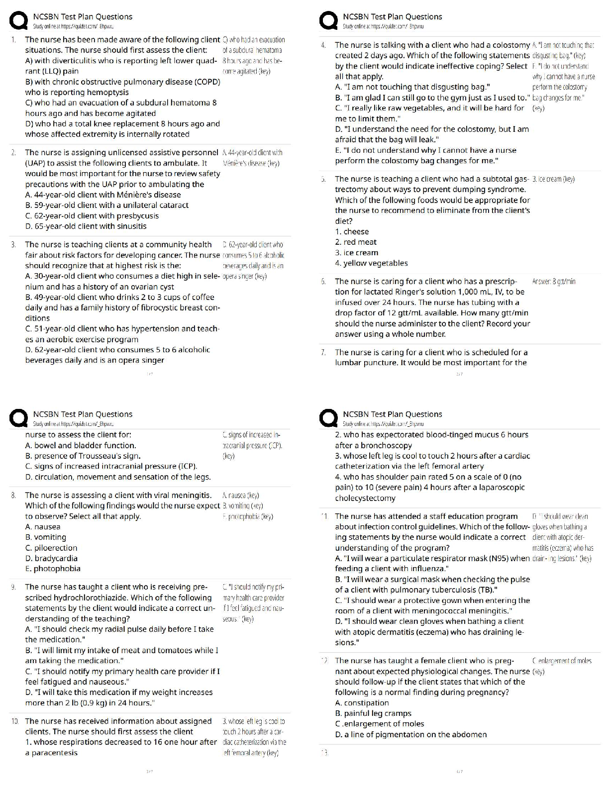 Recommended document preview for NCSBN Test Plan Questions / NCLEX-RN Practice Test Bank   | 2025–2026 Updated Version