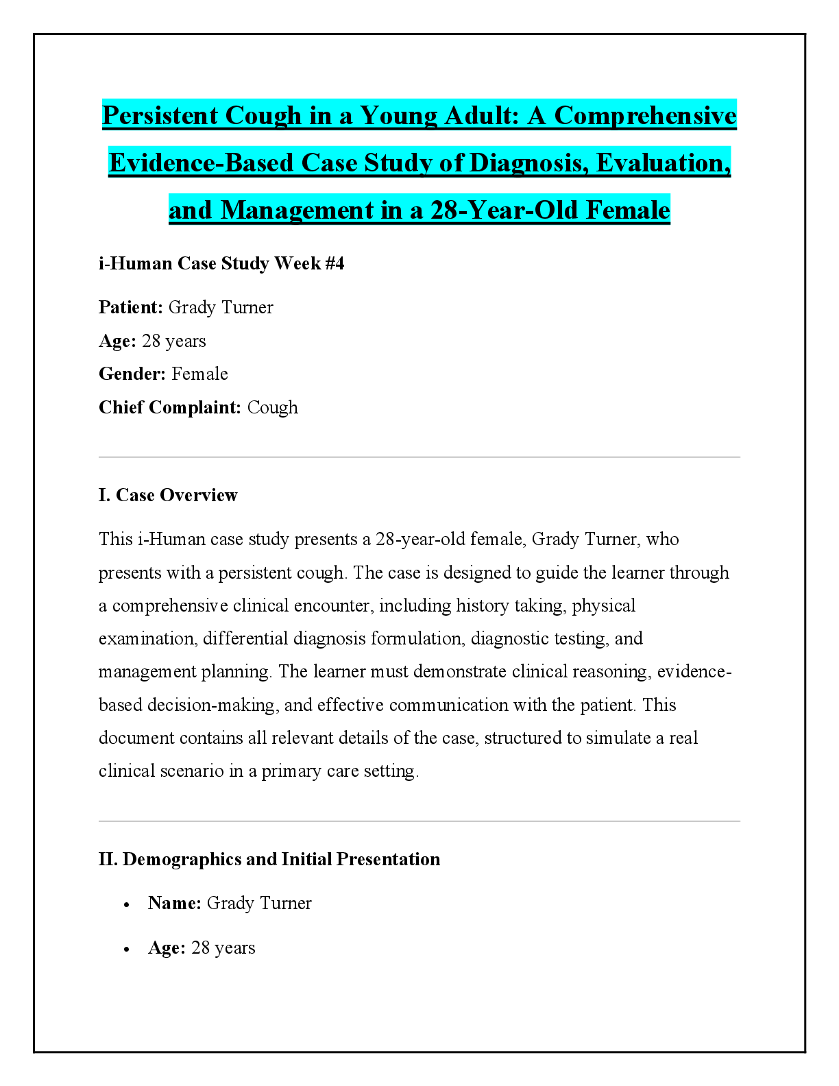 Preview of Persistent Cough in a Young Adult: A Comprehensive Evidence-Based Case Study of Diagnosis, Evaluation, and Management in a 28-Year-Old Female