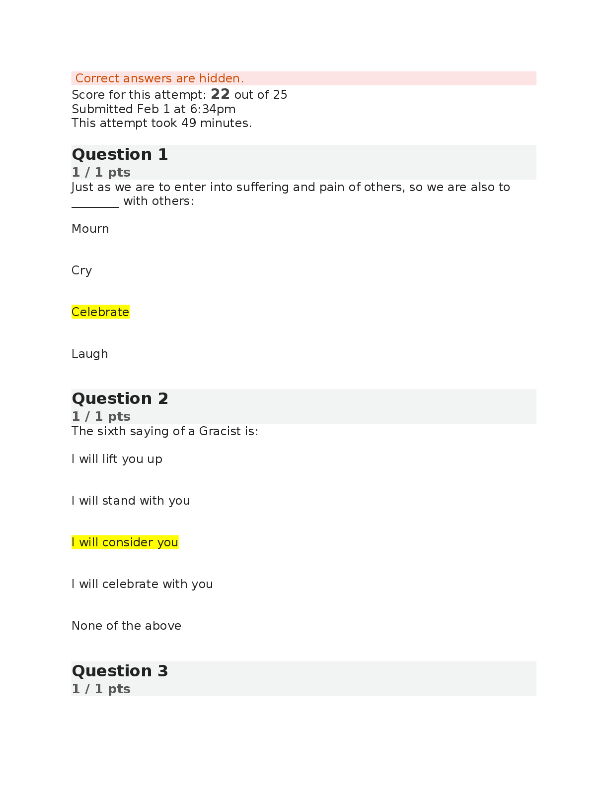 Recommended document preview for SOWK 555 Quiz: Gracism | Score 22/25 | Liberty University