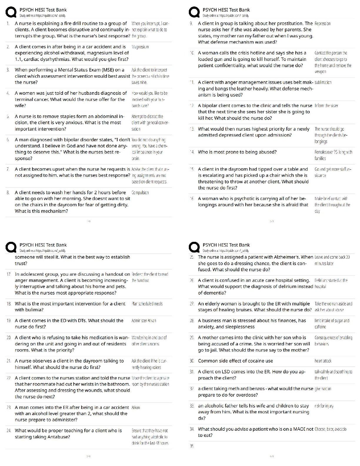 Recommended document preview for PSYCH HESI Test Bank   Guaranteed / New Version 2025–2026 Update