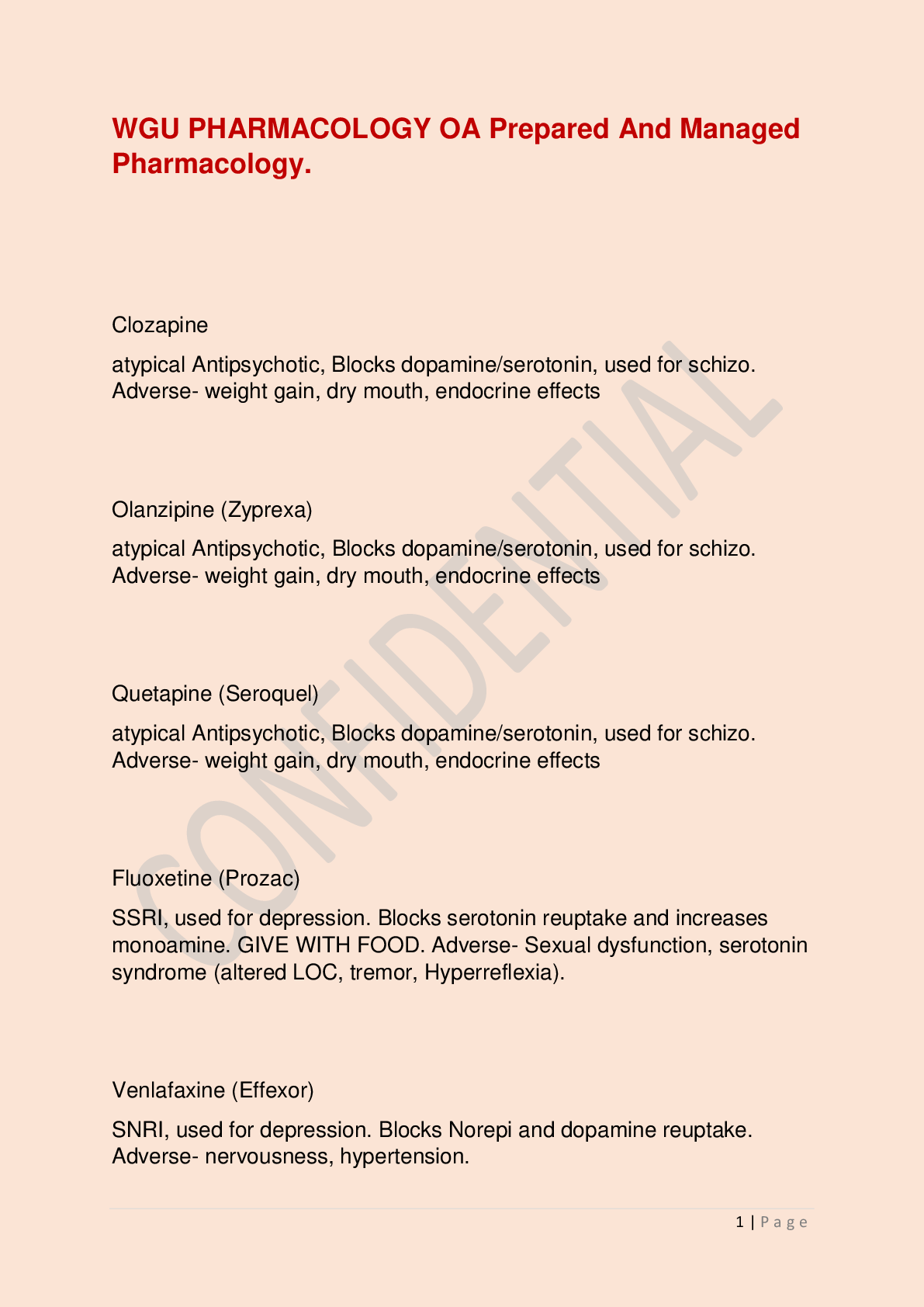 Preview of WGU PHARMACOLOGY OA Prepared And Managed Pharmacology.