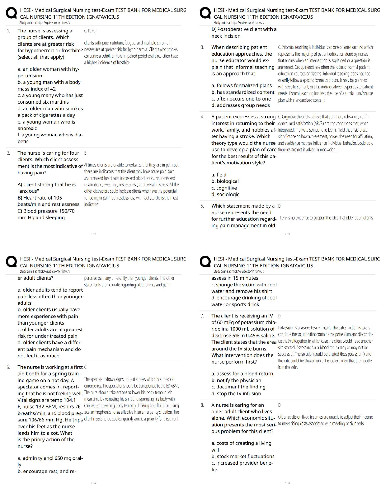 Recommended document preview for HESI Medical Surgical Nursing Test Bank / Med Surg HESI Exam Questions / Score 100% | 2025–2026 Updated