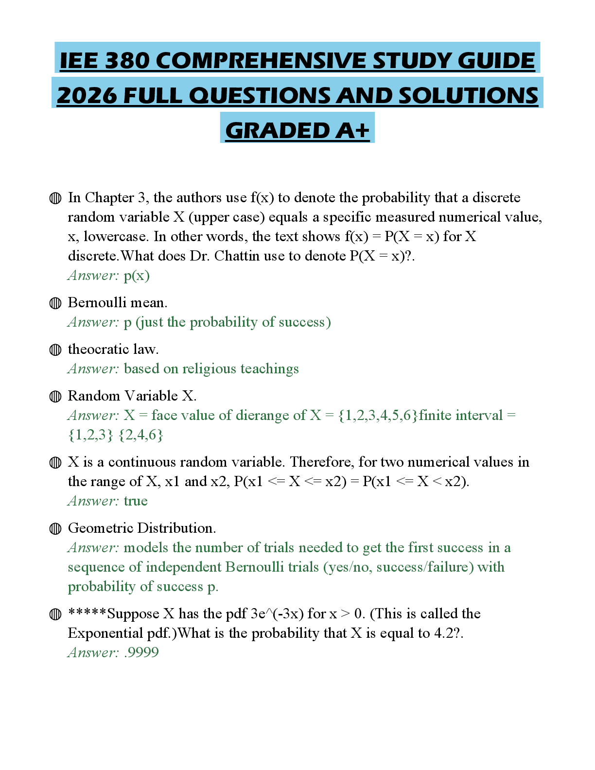 Recommended document preview for IEE 380 COMPREHENSIVE STUDY GUIDE 2026 FULL QUESTIONS AND SOLUTIONS GRADED A+