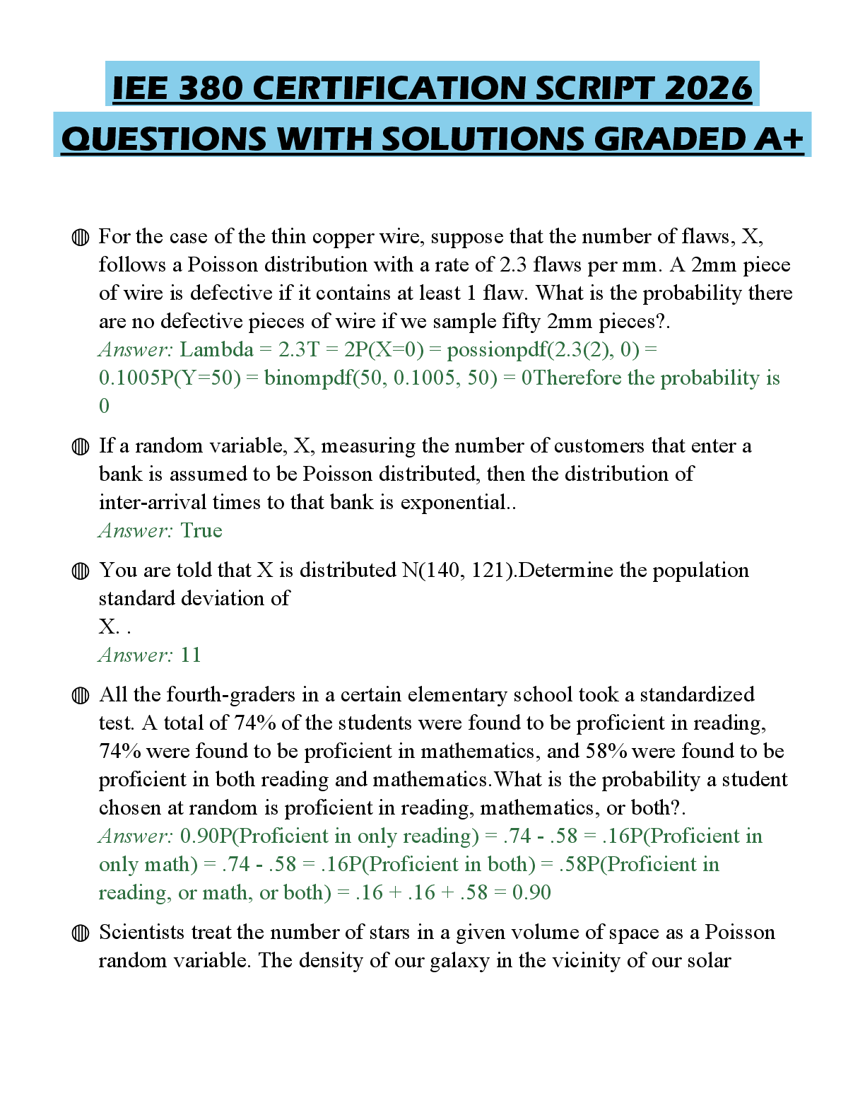 Recommended document preview for IEE 380 CERTIFICATION SCRIPT 2026 QUESTIONS WITH SOLUTIONS GRADED A+