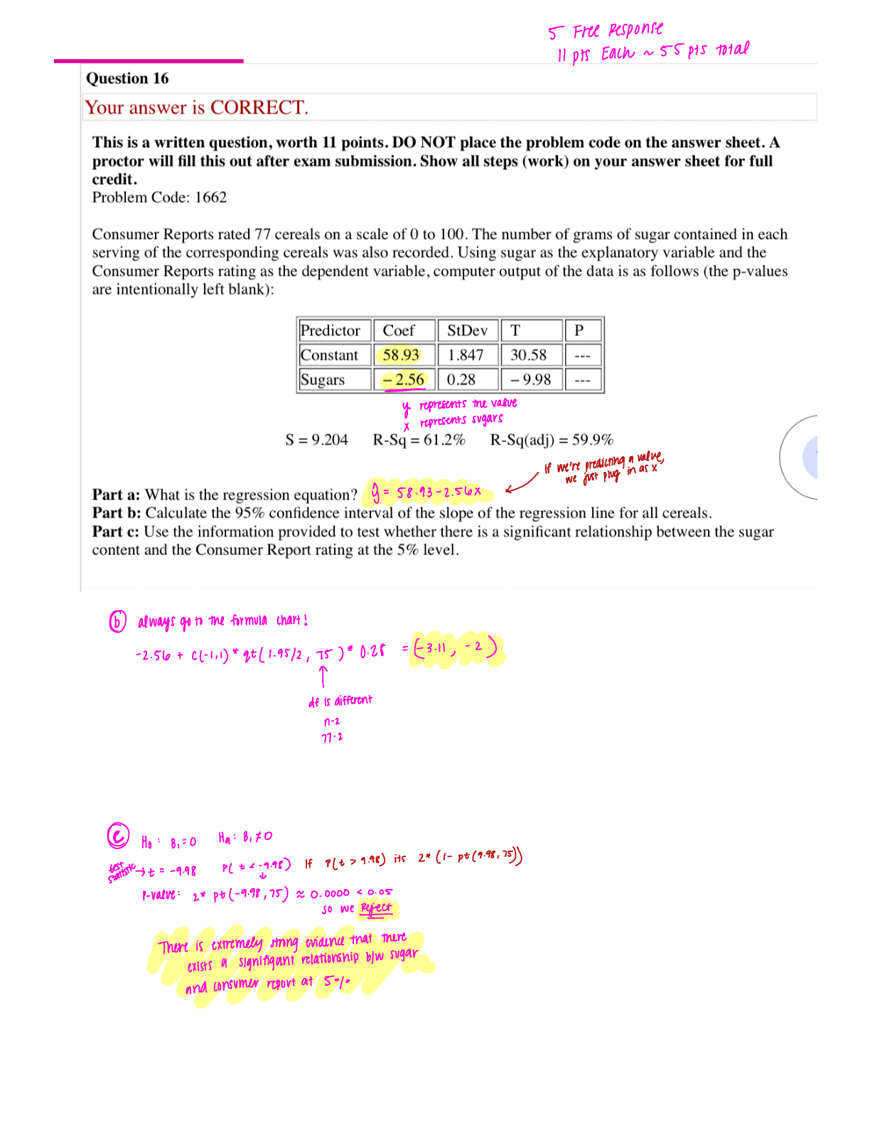 Recommended document preview for MATH 3339 Statistics for the Sciences Past Final Exam
