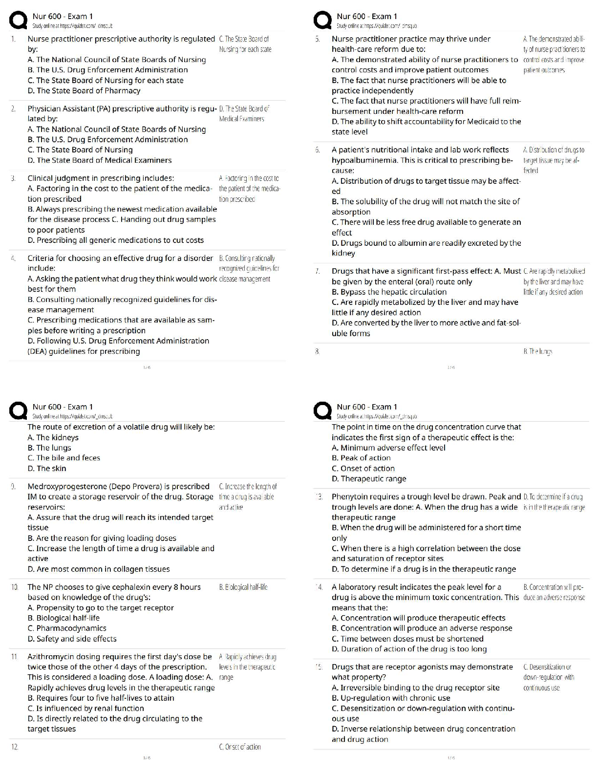 Preview of NUR 600 Exam 1 / Score 100% / New Version 2026 Update / Verified Questions and Answers Tes