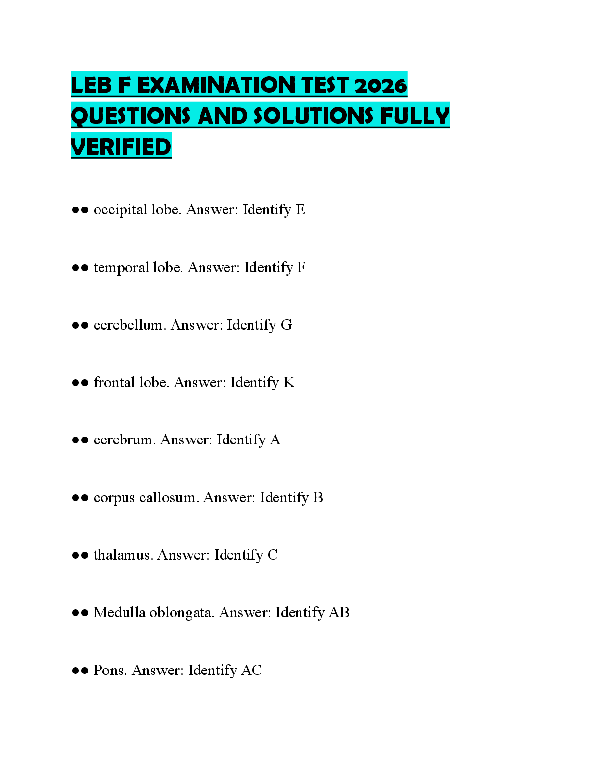 Recommended document preview for LEB F EXAMINATION TEST 2026 QUESTIONS AND SOLUTIONS FULLY VERIFIED
