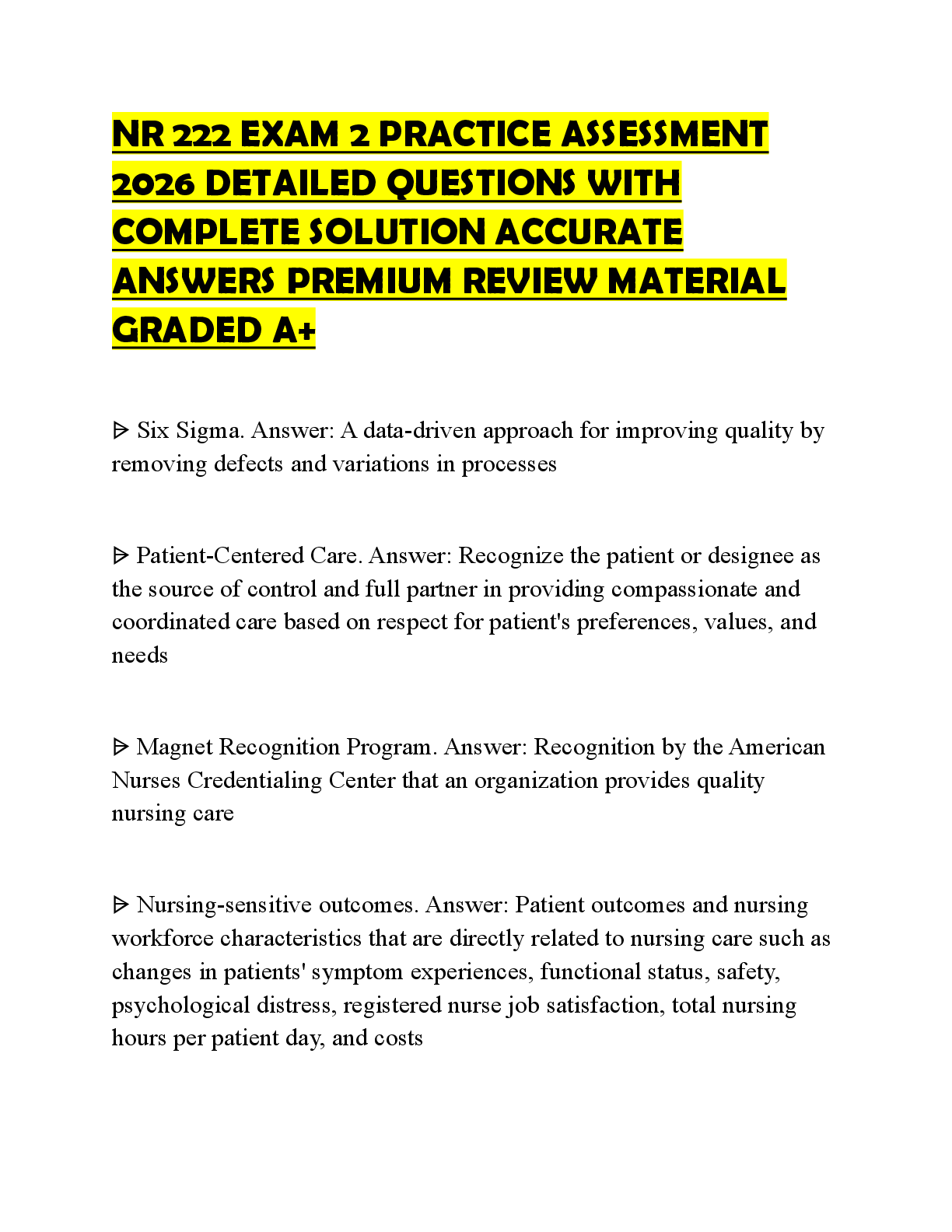 Preview of NR 222 EXAM 2 PRACTICE ASSESSMENT 2026 DETAILED QUESTIONS WITH COMPLETE SOLUTION ACCURATE