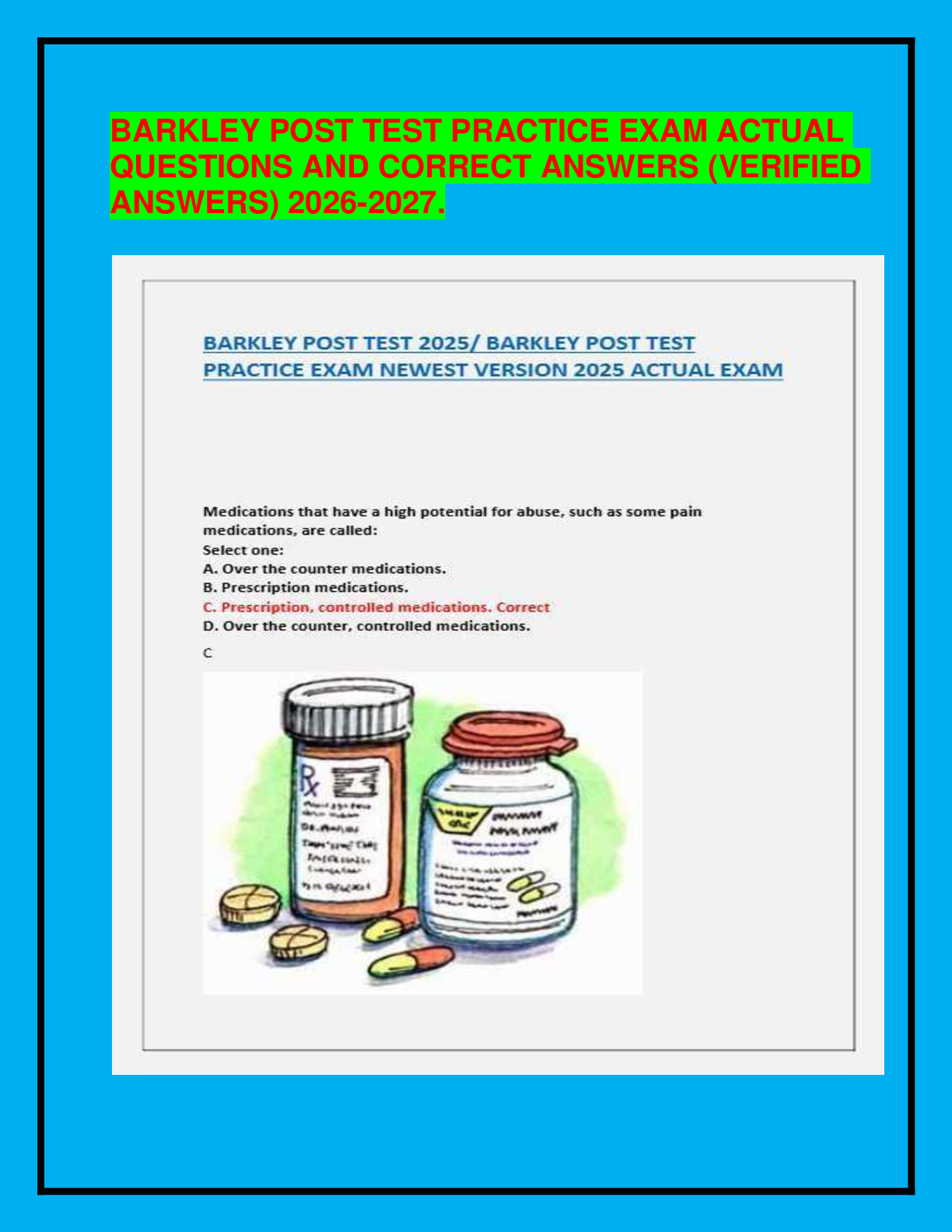 BARKLEY POST TEST PRACTICE EXAM ACTUAL QUESTIONS AND CORRECT ANSWERS (VERIFIED ANSWERS) 2026-2027.